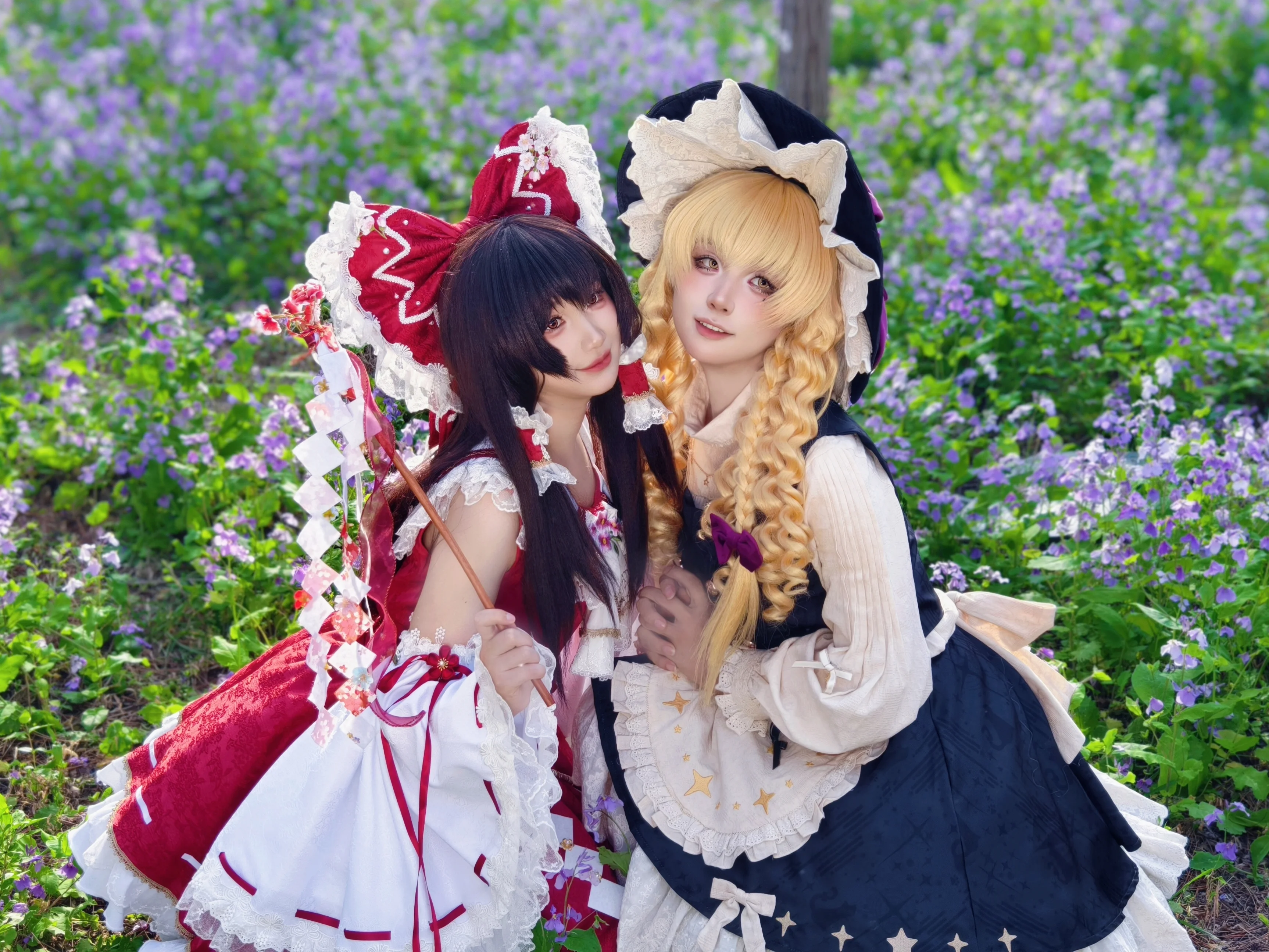 【霧雨魔理沙 コスプレ】東方Project主人公グループ春の散策ロケ - 2 枚目