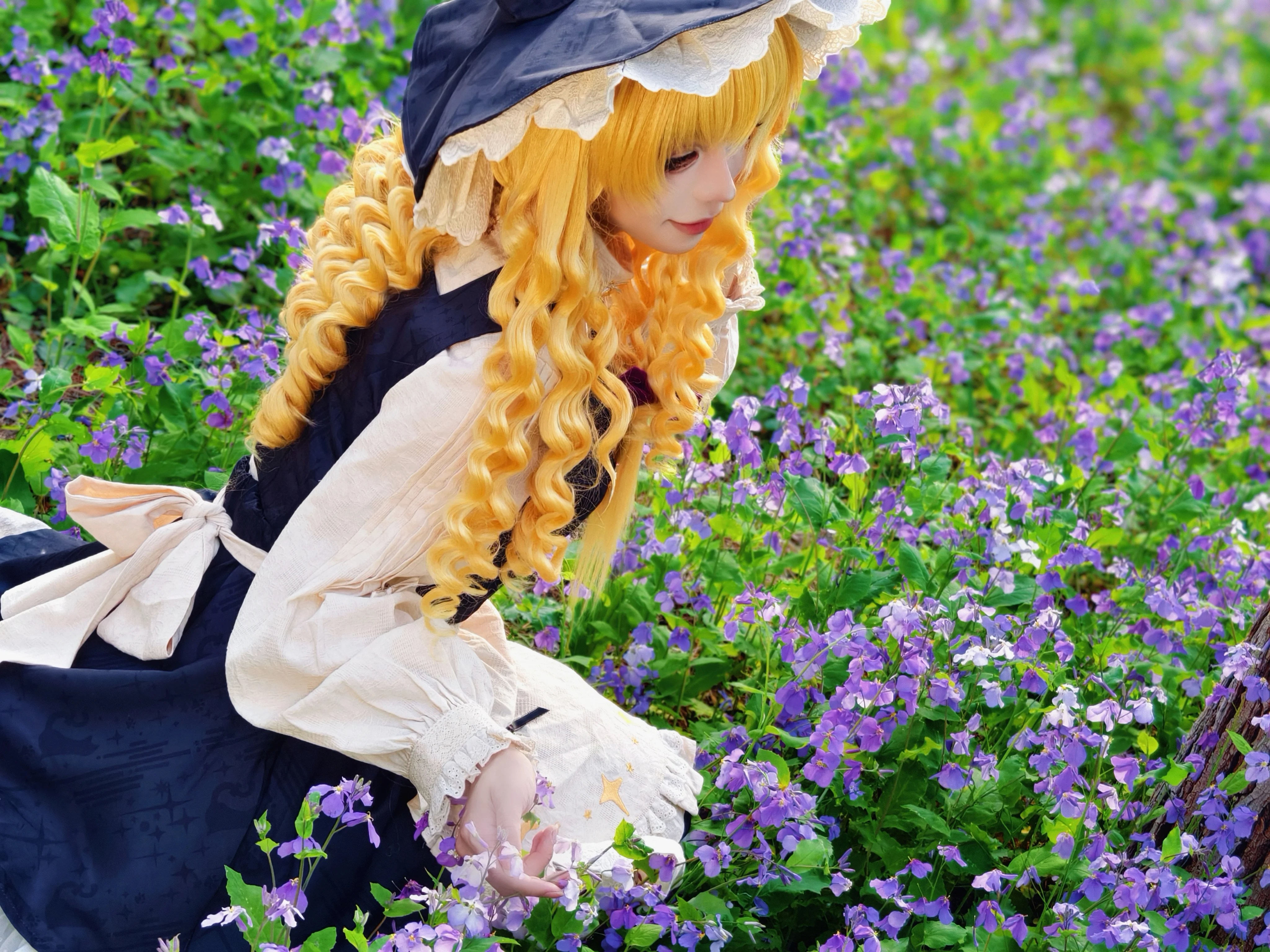 【霧雨魔理沙 コスプレ】東方Project主人公グループ春の散策ロケ - 5 枚目