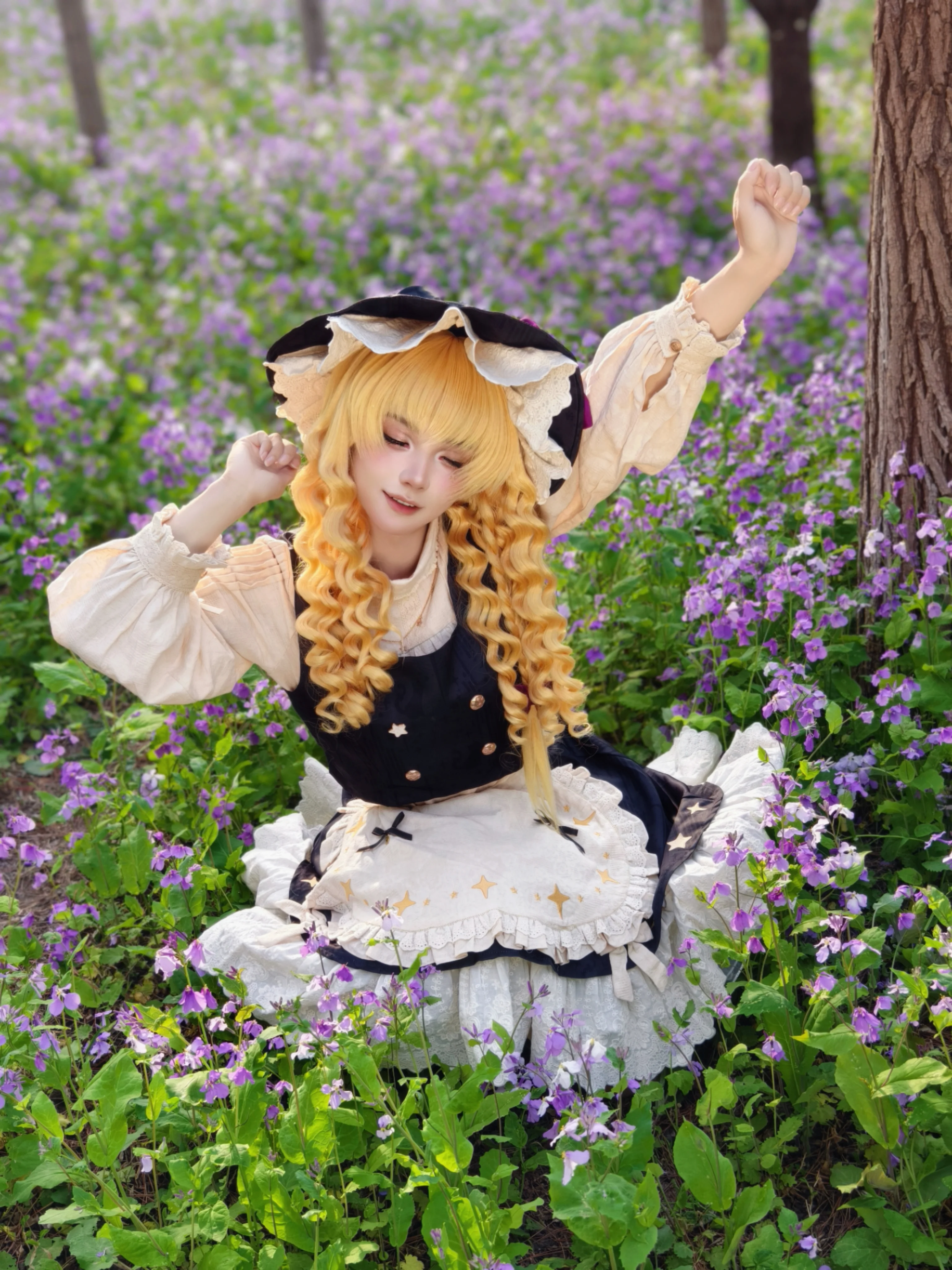 【霧雨魔理沙 コスプレ】東方Project主人公グループ春の散策ロケ - 6 枚目