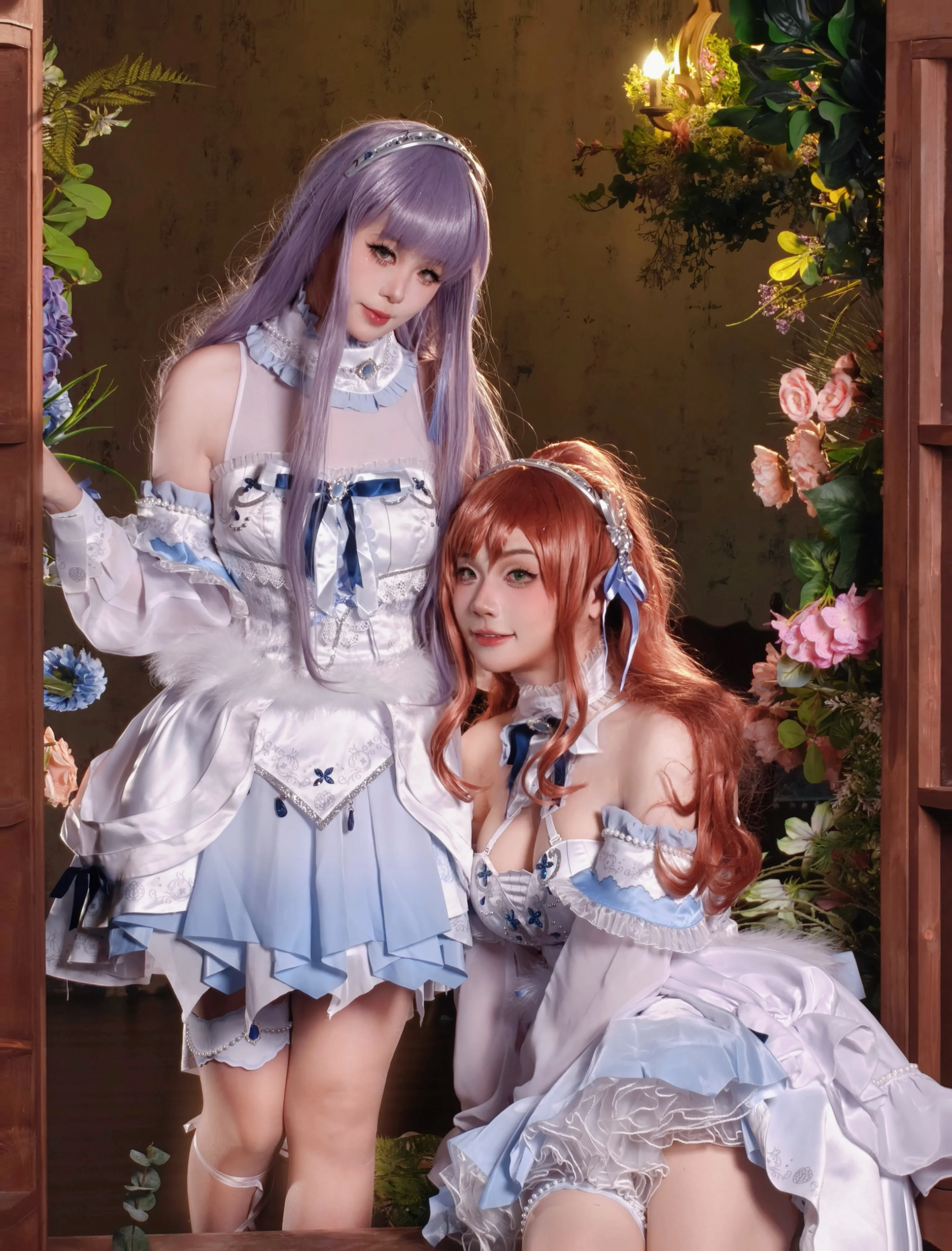 【湊友希那 コスプレ】今井リサとの教会花冠ツーショット - 2 枚目
