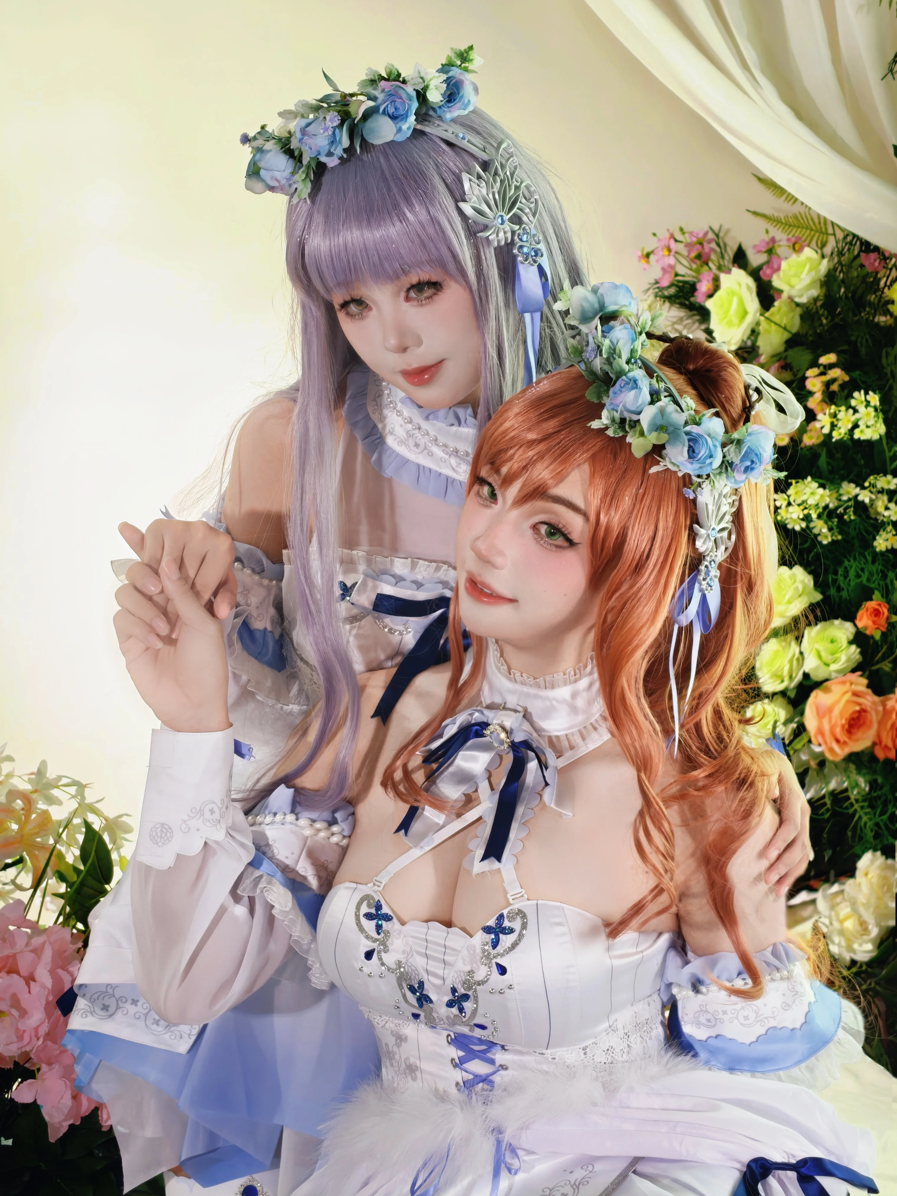 【湊友希那 コスプレ】今井リサとの教会花冠ツーショット