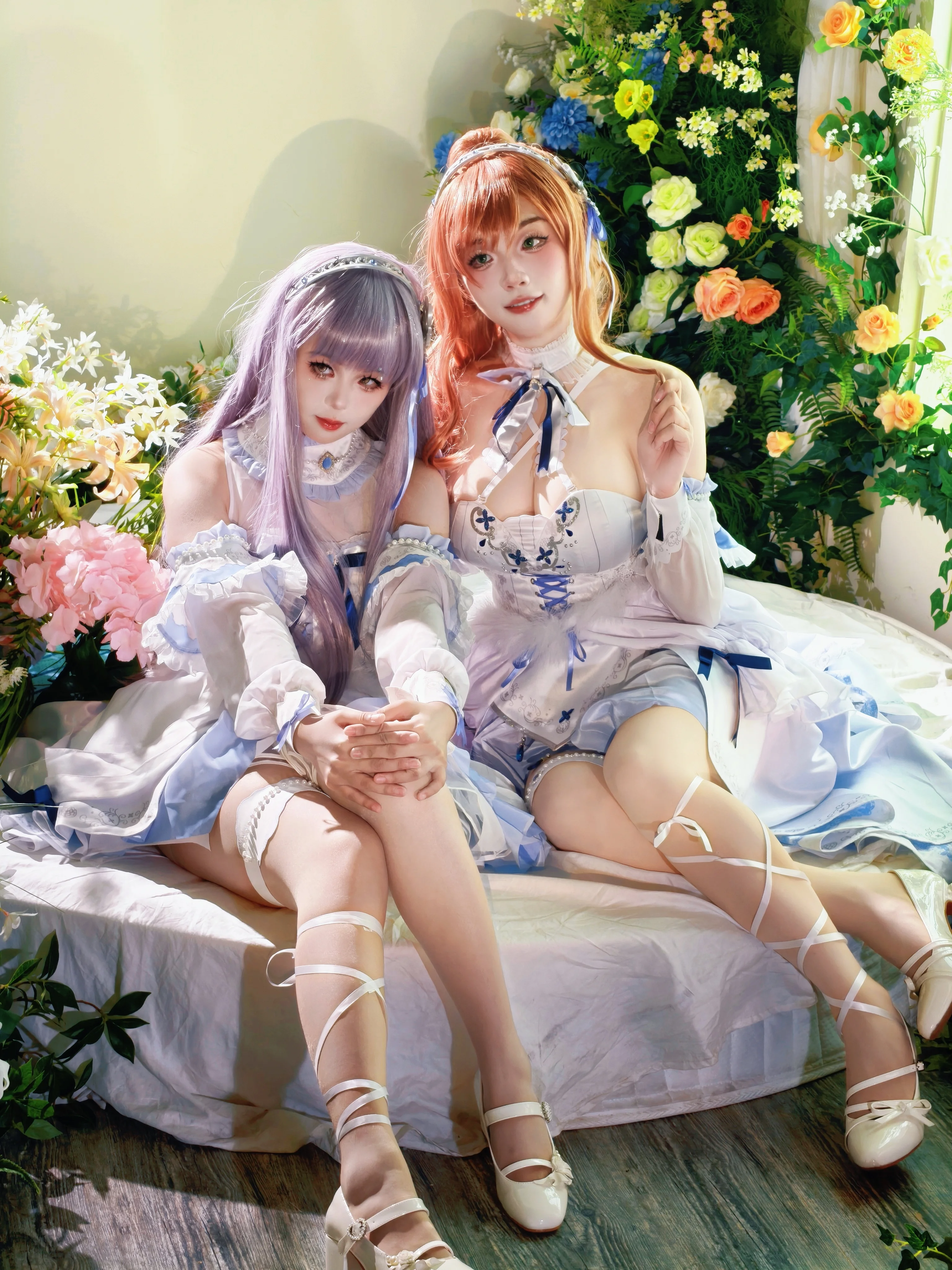 【湊友希那 コスプレ】今井リサとの教会花冠ツーショット - 7 枚目