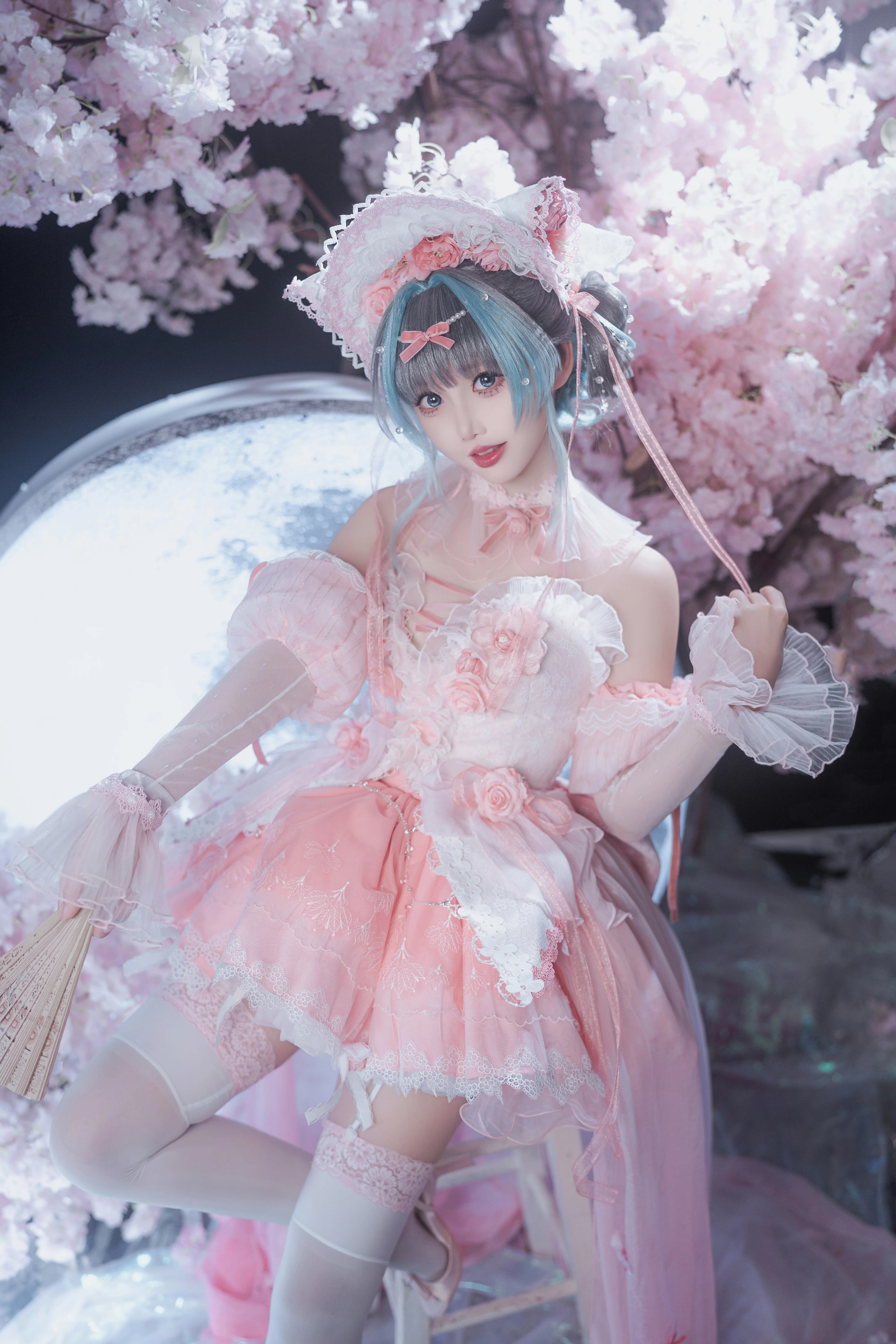 【柴郡cos】碧蓝航线的粉色梦幻，与樱花月影共舞