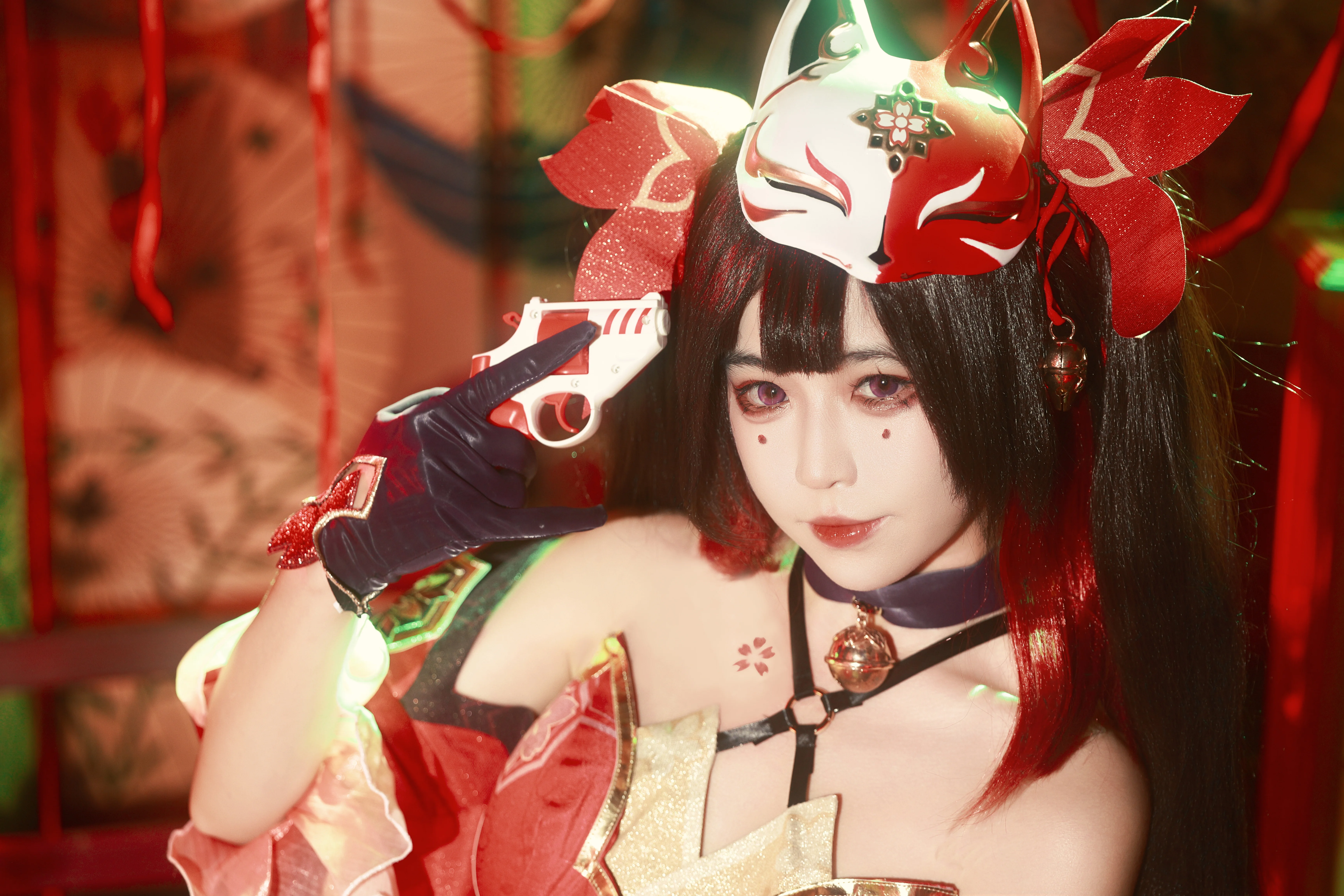【欢愉cos】星穹铁道里的红绿碰撞，视觉张力拉满 - 第3张