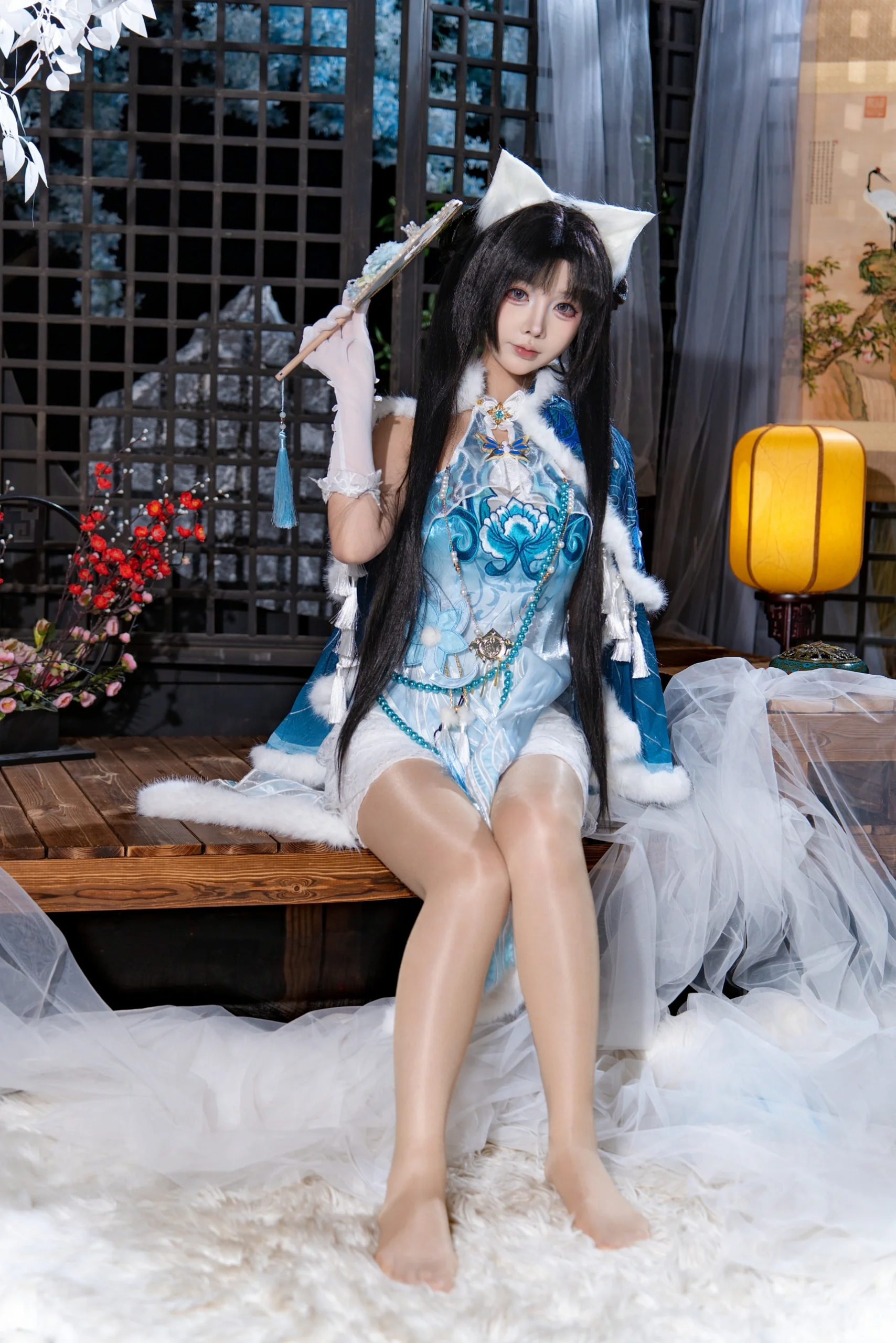 [Justina Gu cosplay] NARAKA: BLADEPOINT's Pavilion Master of Hidden Rain, An Ancient Style Fantasy in a Winter Snowscape