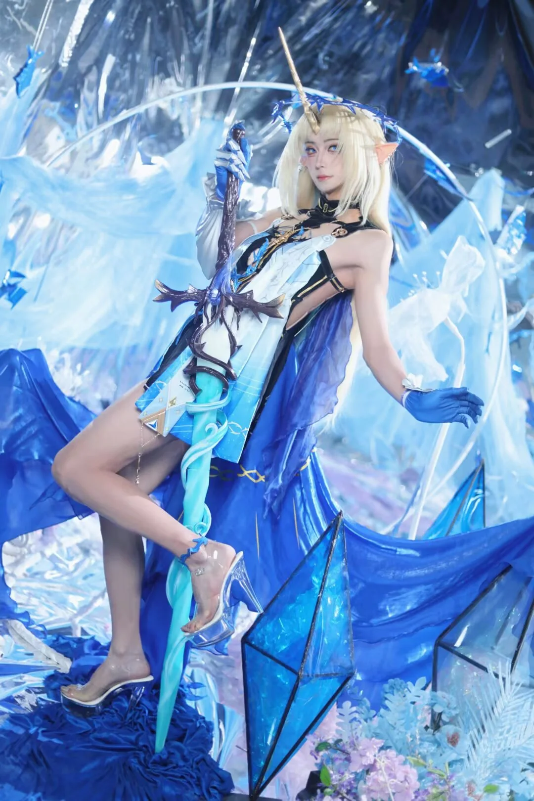 蓝白冷色系的精灵剑客，cosplay拍摄记录 - 第 3 张
