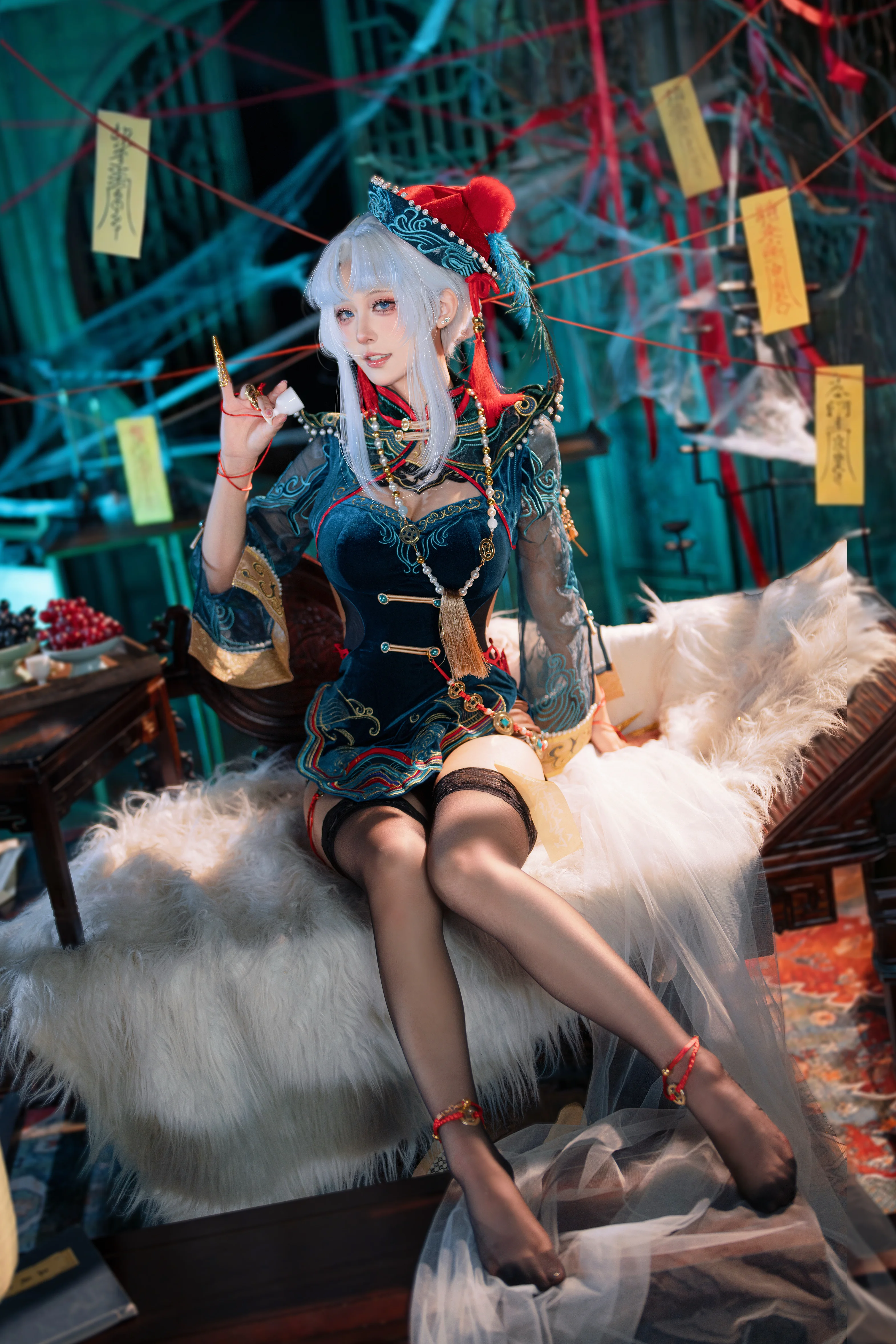 【玉玲珑cos】墨行衣配红绳，神秘氛围感拉满 - 第 3 张