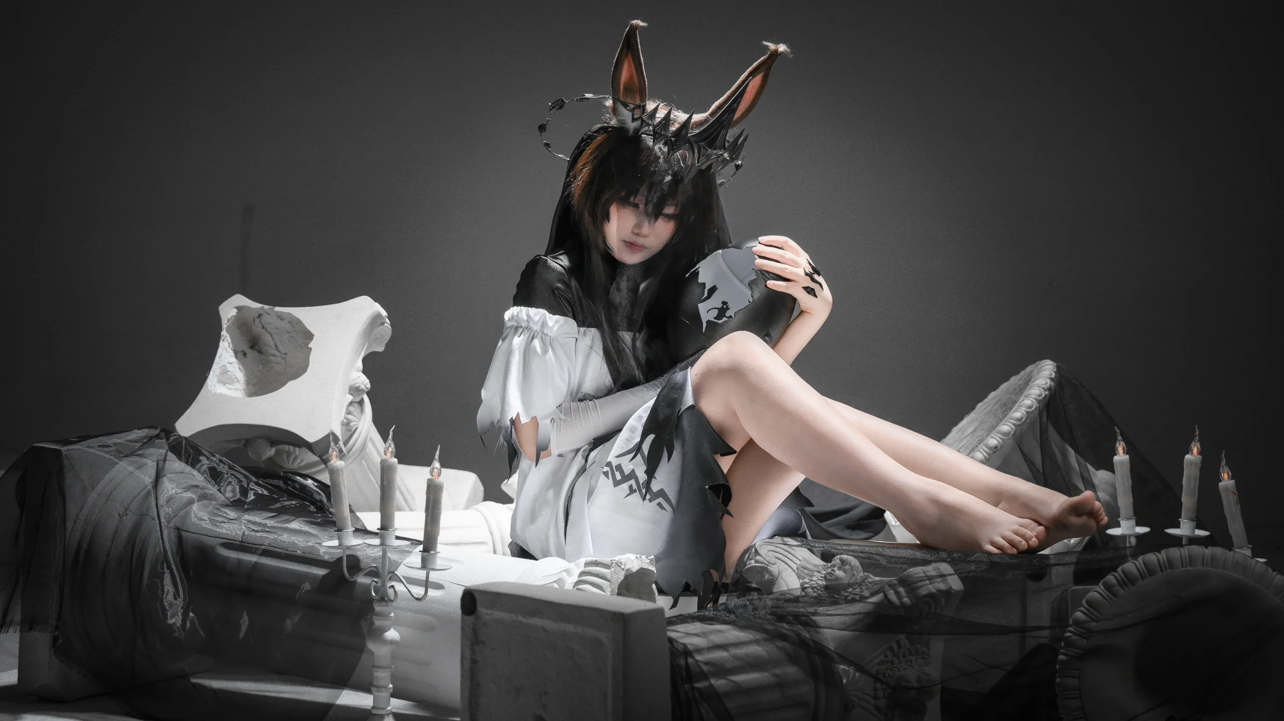 【阿米婭cos】魔王形態的兔兔，暗黑與聖潔的碰撞 - 第 6 張