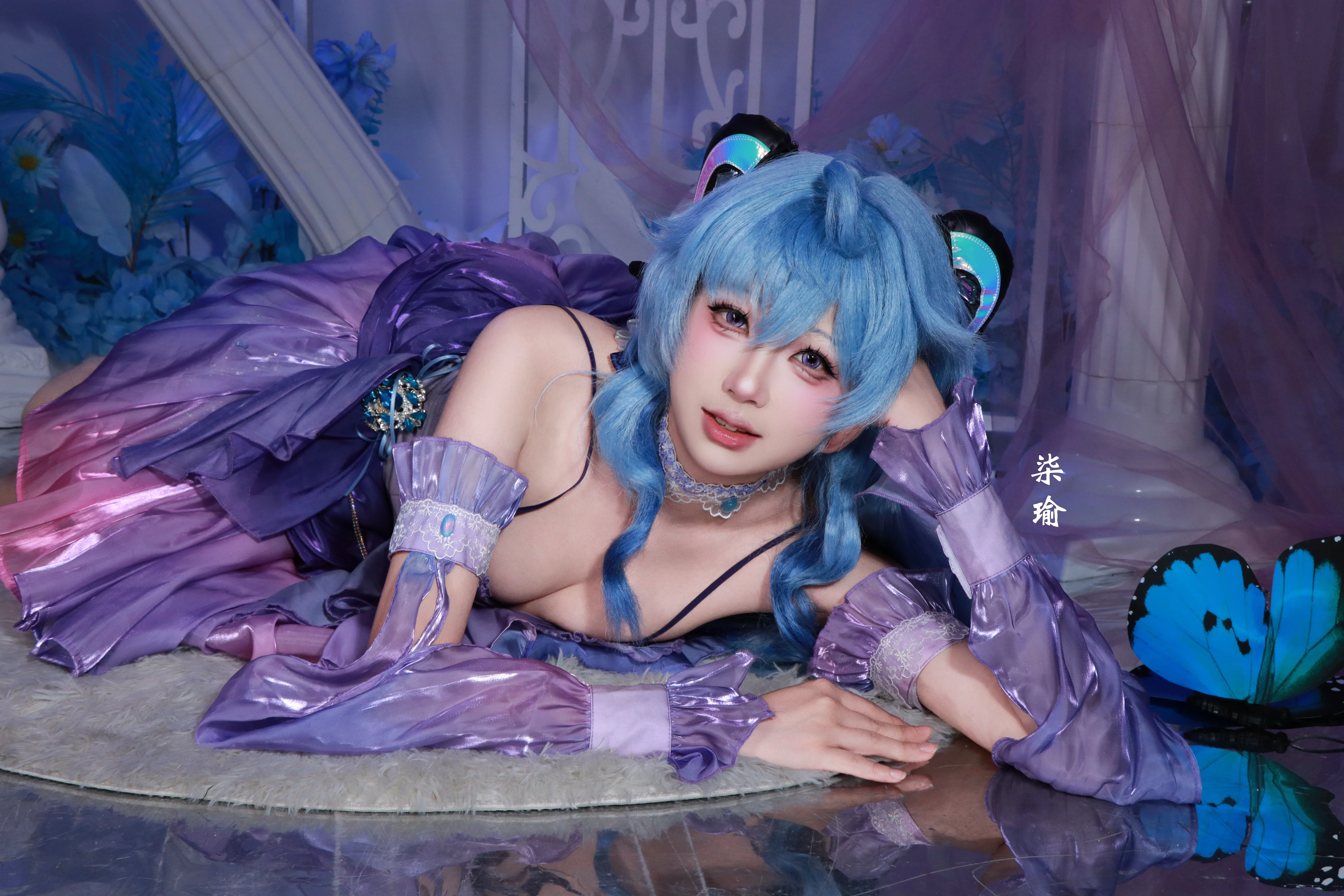 【甘雨cos】蓝发与紫裙的璃月仙麟 - 第 2 张