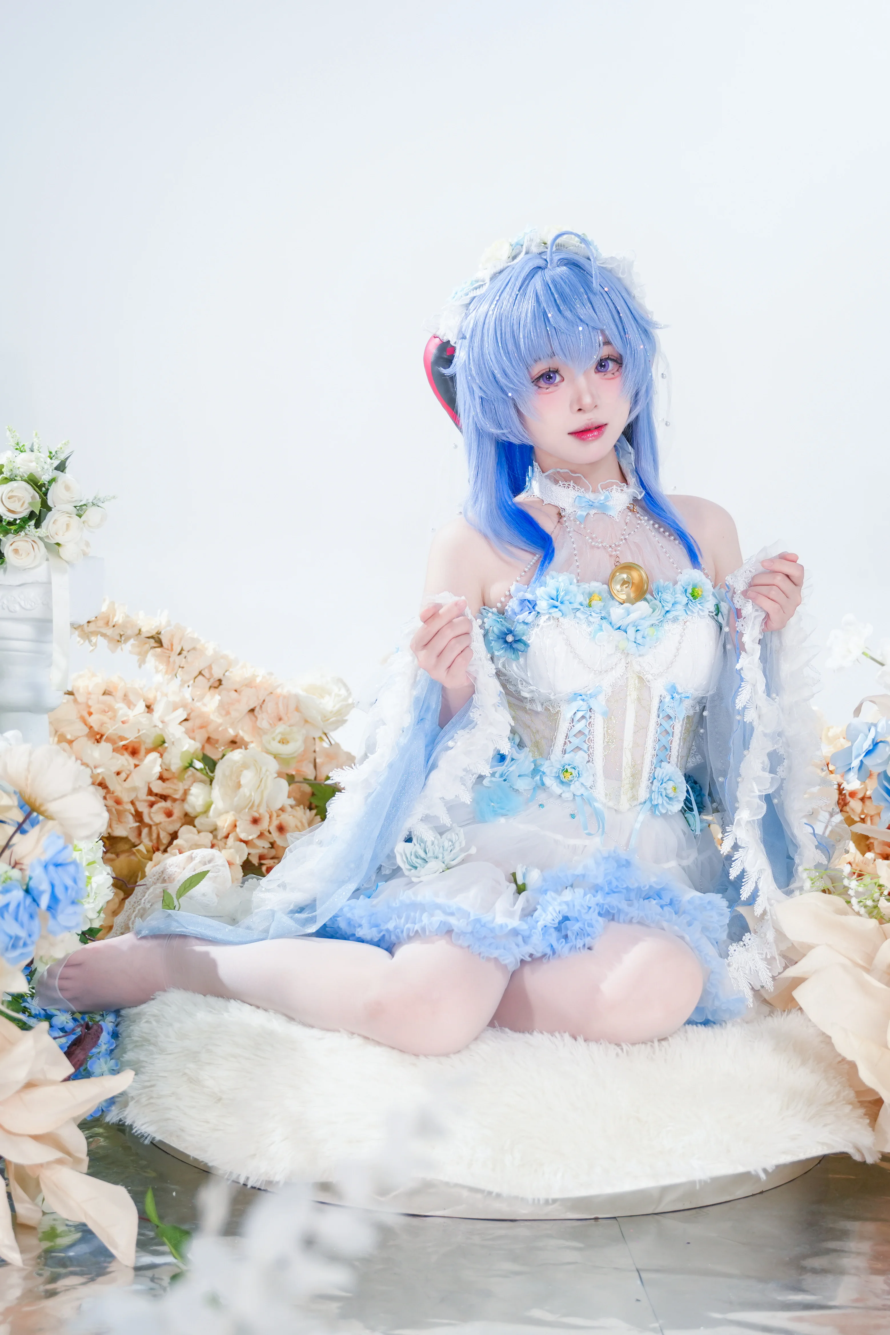 【甘雨 コスプレ】原神・花嫁テーマ、氷元素と純白が織りなす幻想的なコラボレーション - 3 枚目