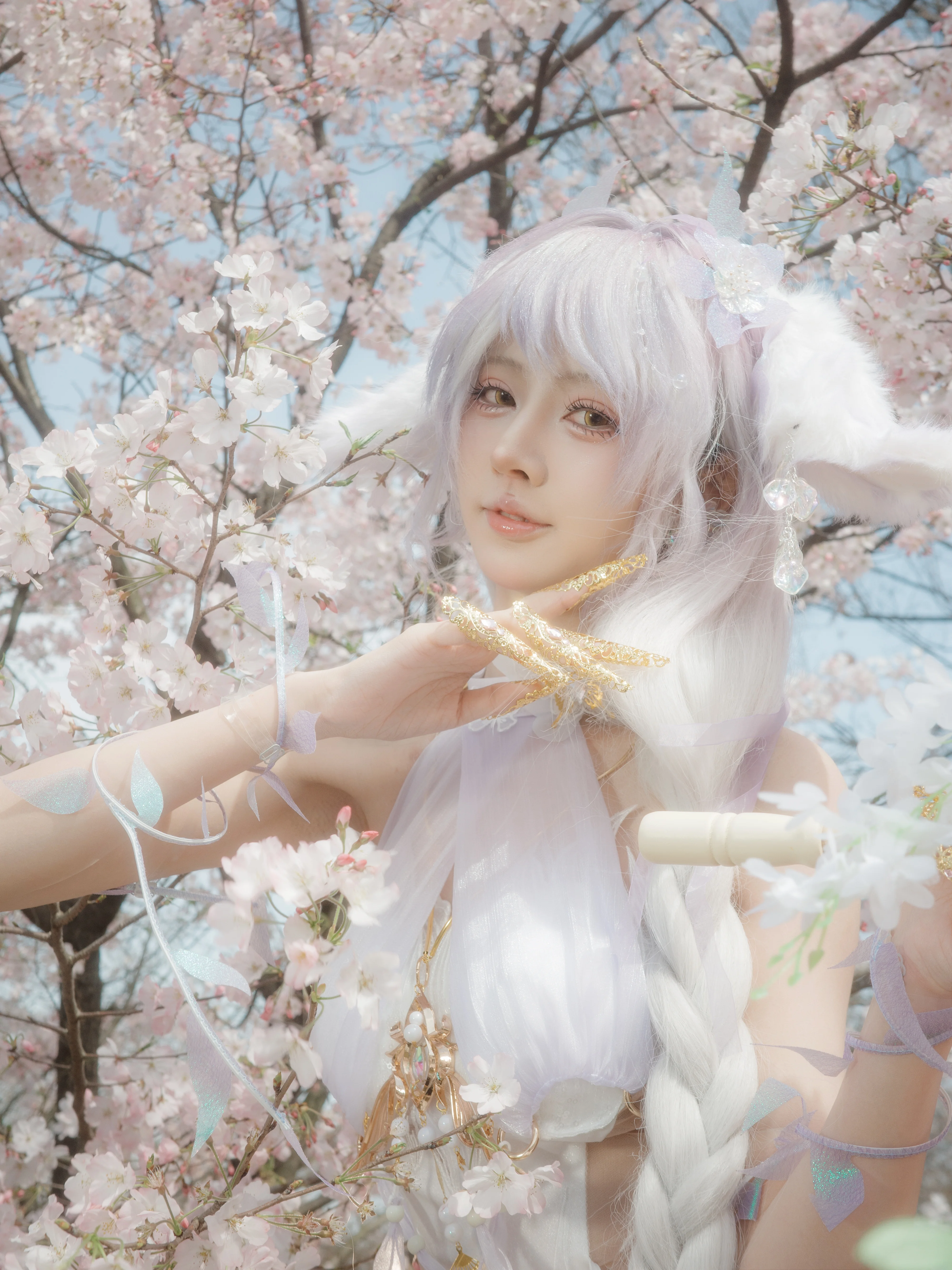 [Chun Bu Lian Cosplay] Under the Cherry Blossom Tree in NARAKA: BLADEPOINT, Time Seems to Stand Still - Image 9