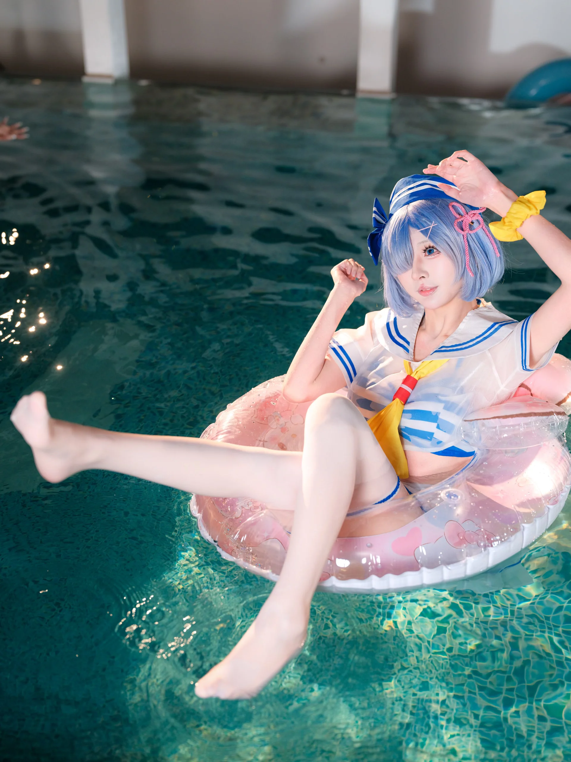 【蕾姆cos】從零開始的異世界生活，夏日泳池派對的水手服時光 - 第 2 張