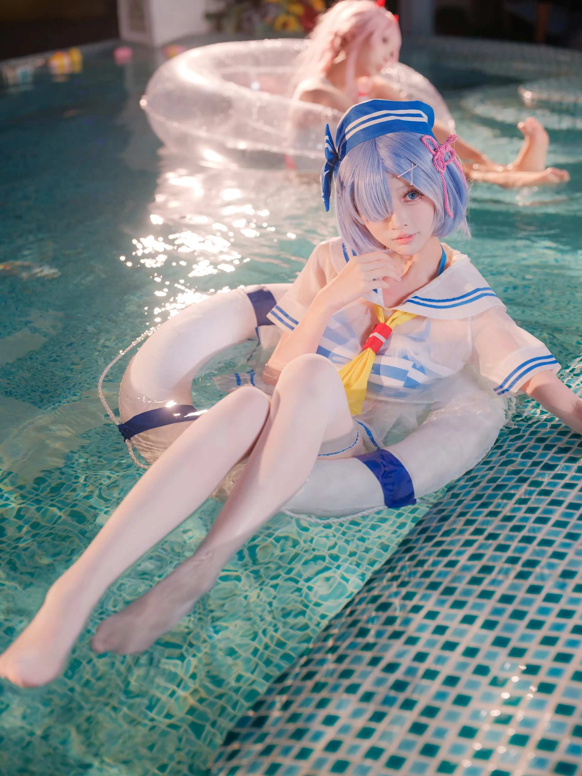 【蕾姆cos】從零開始的異世界生活，夏日泳池派對的水手服時光 - 第 3 張