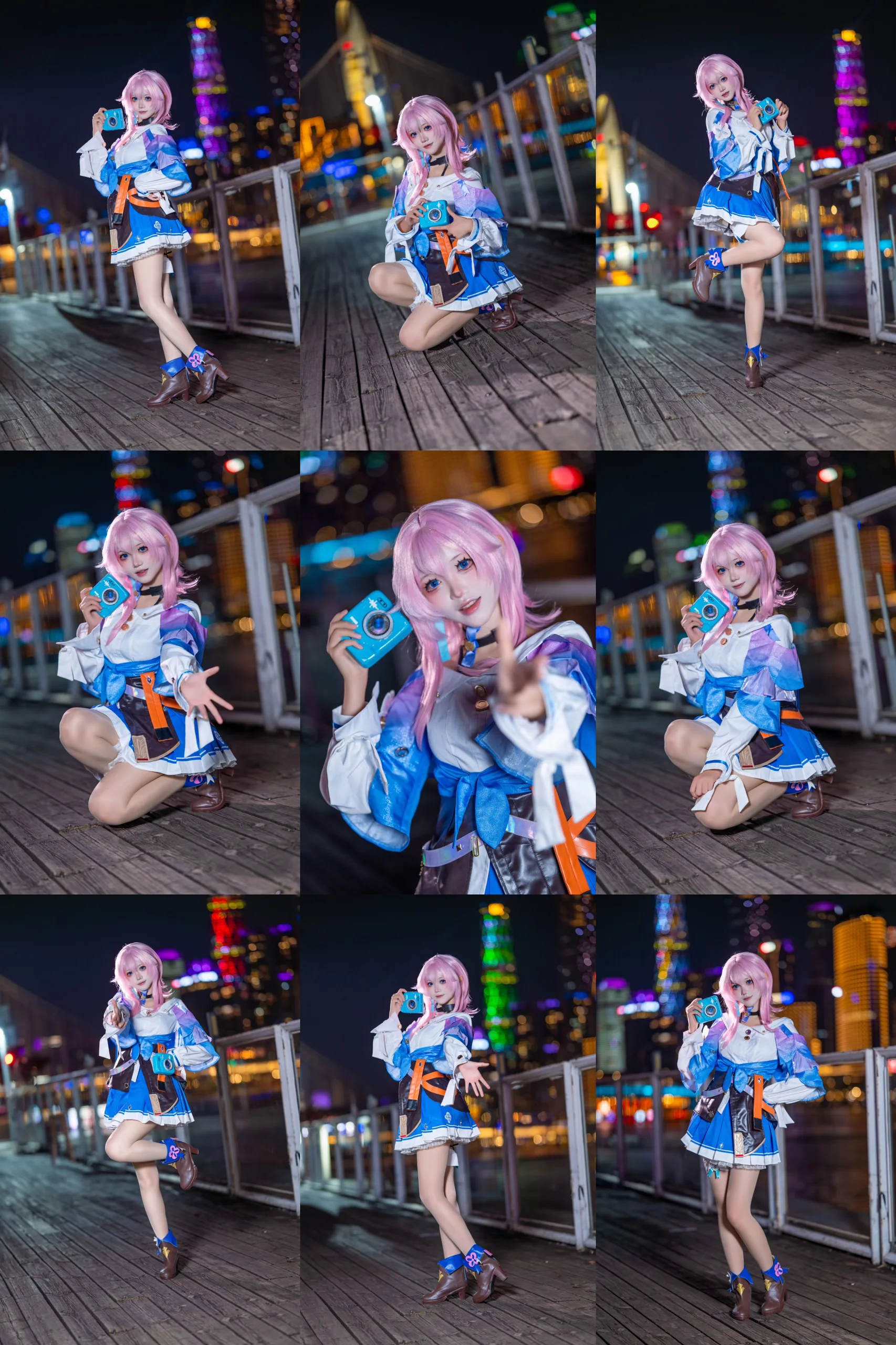 【三月なのか コスプレ】夜色とネオンに映える元気いっぱいな三月ちゃん - 1 枚目