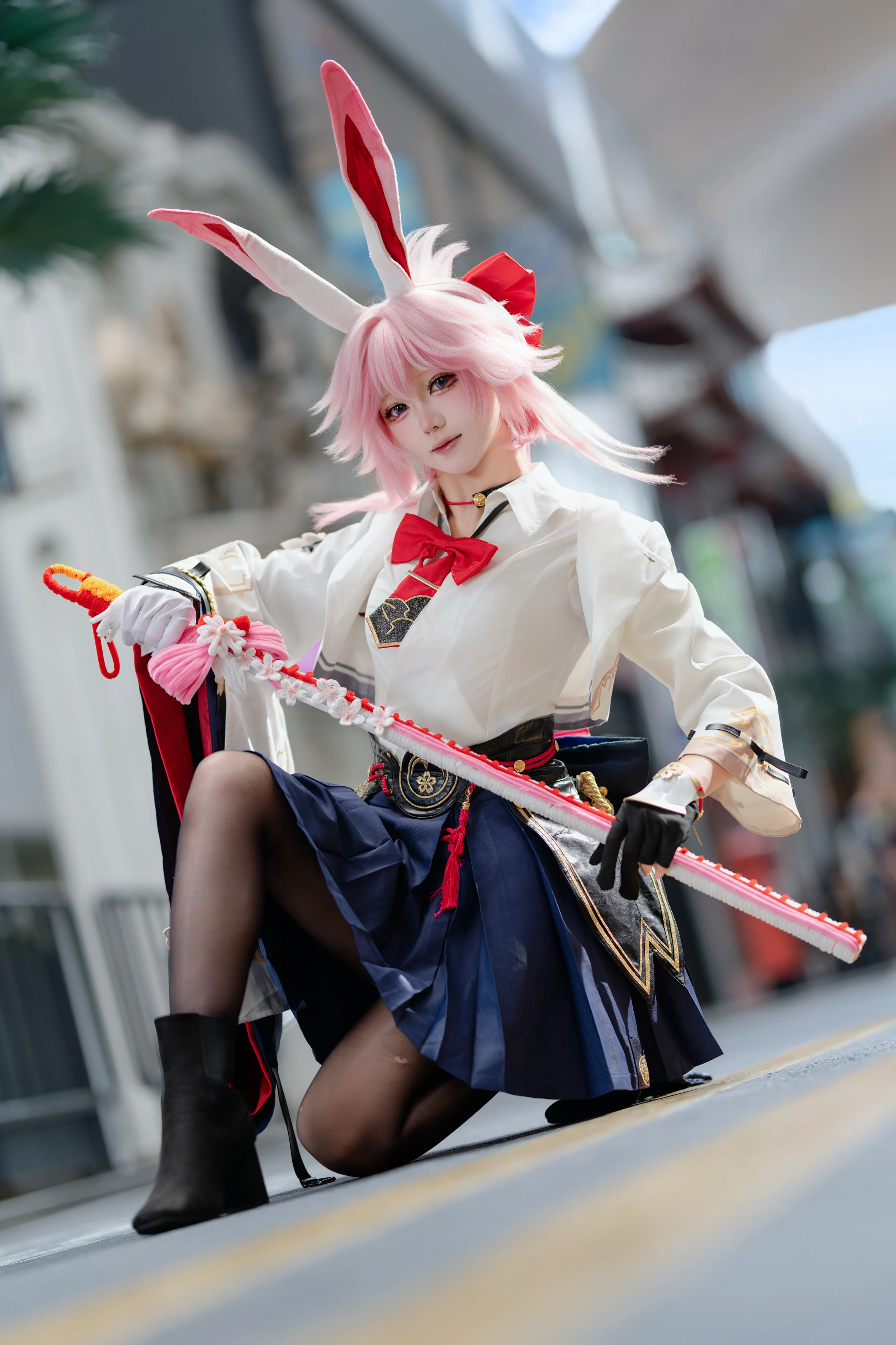 【緋英 コスプレ】崩壊：スターレイル、うさ耳剣士のストリートスナップ - 2 枚目
