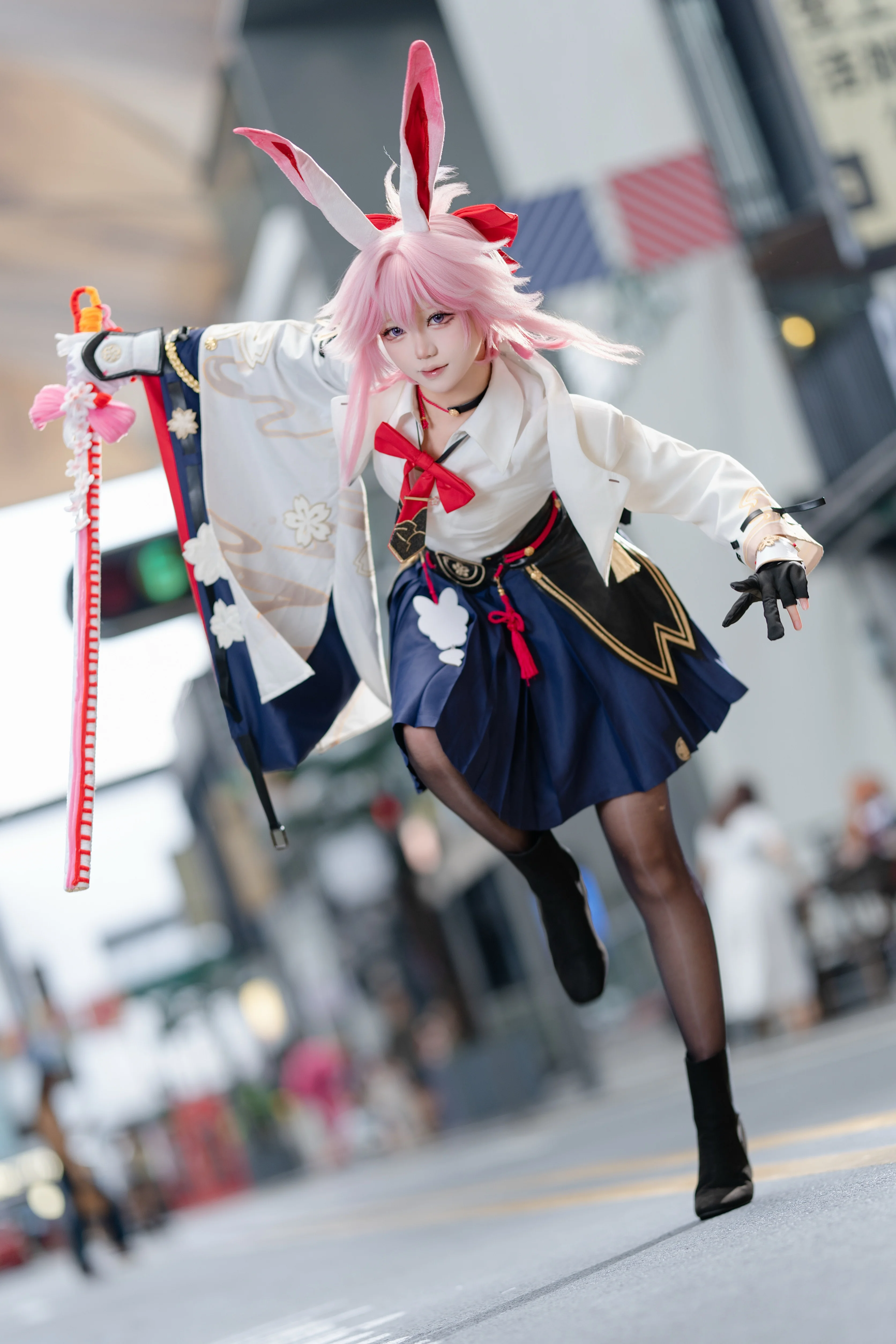 【緋英 コスプレ】崩壊：スターレイル、うさ耳剣士のストリートスナップ - 3 枚目