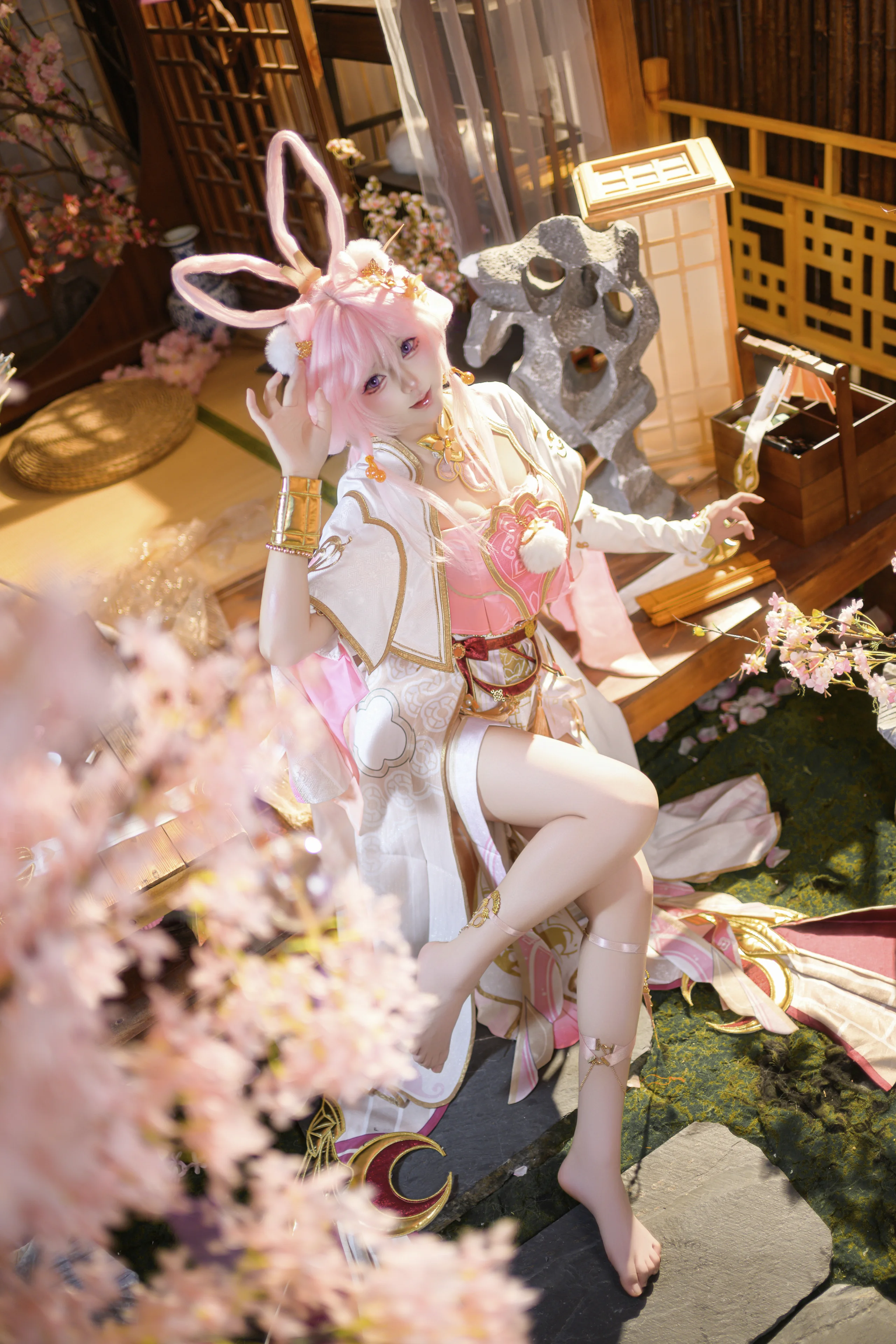 [Elysia Cosplay] Under the Cherry Blossom Trees, Sharing the Gentleness of Moonlit Grace With You - Image 1