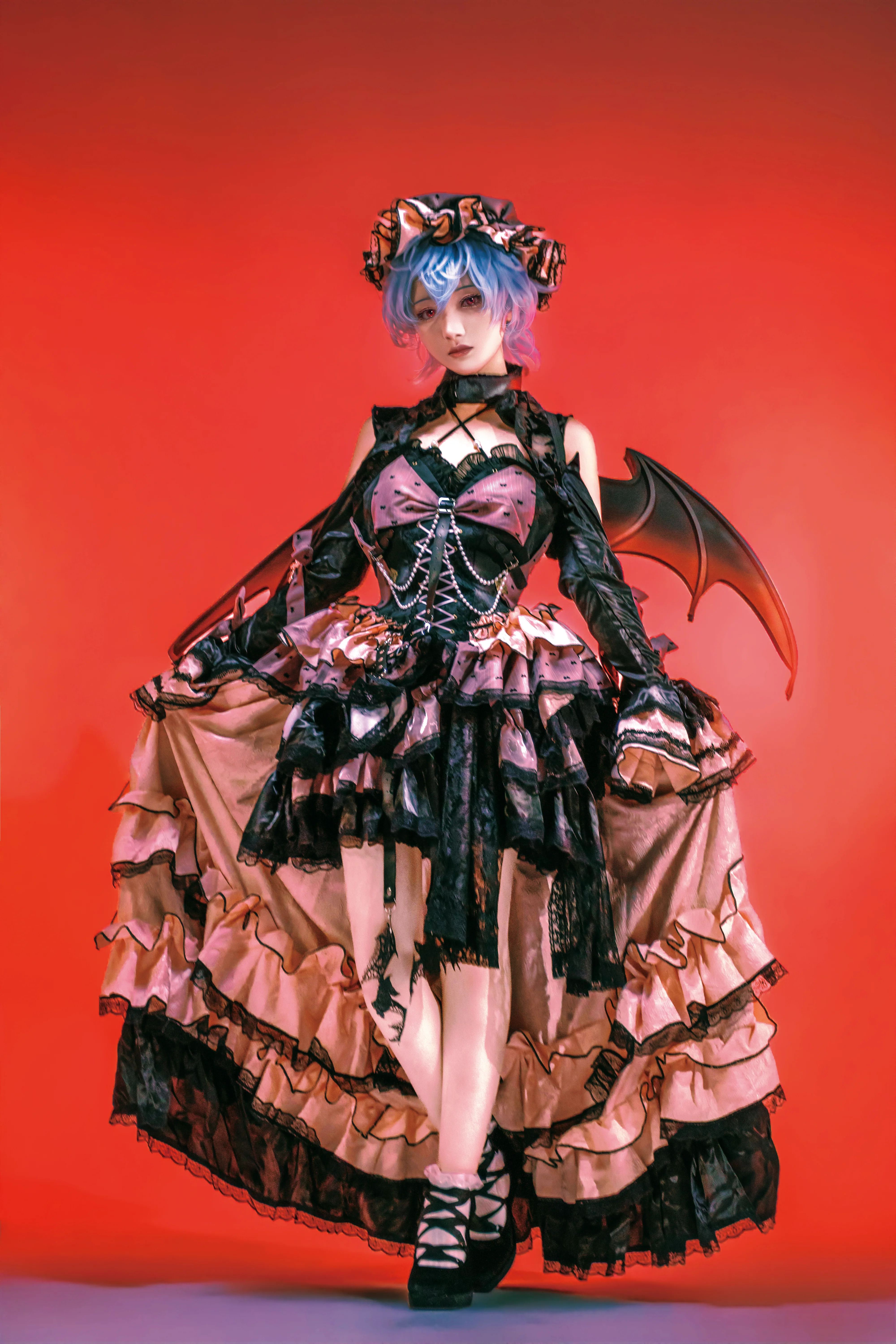 【レミリアコスプレ】東方Project紅魔館のお嬢様、ダークゴシック風コスプレ撮影