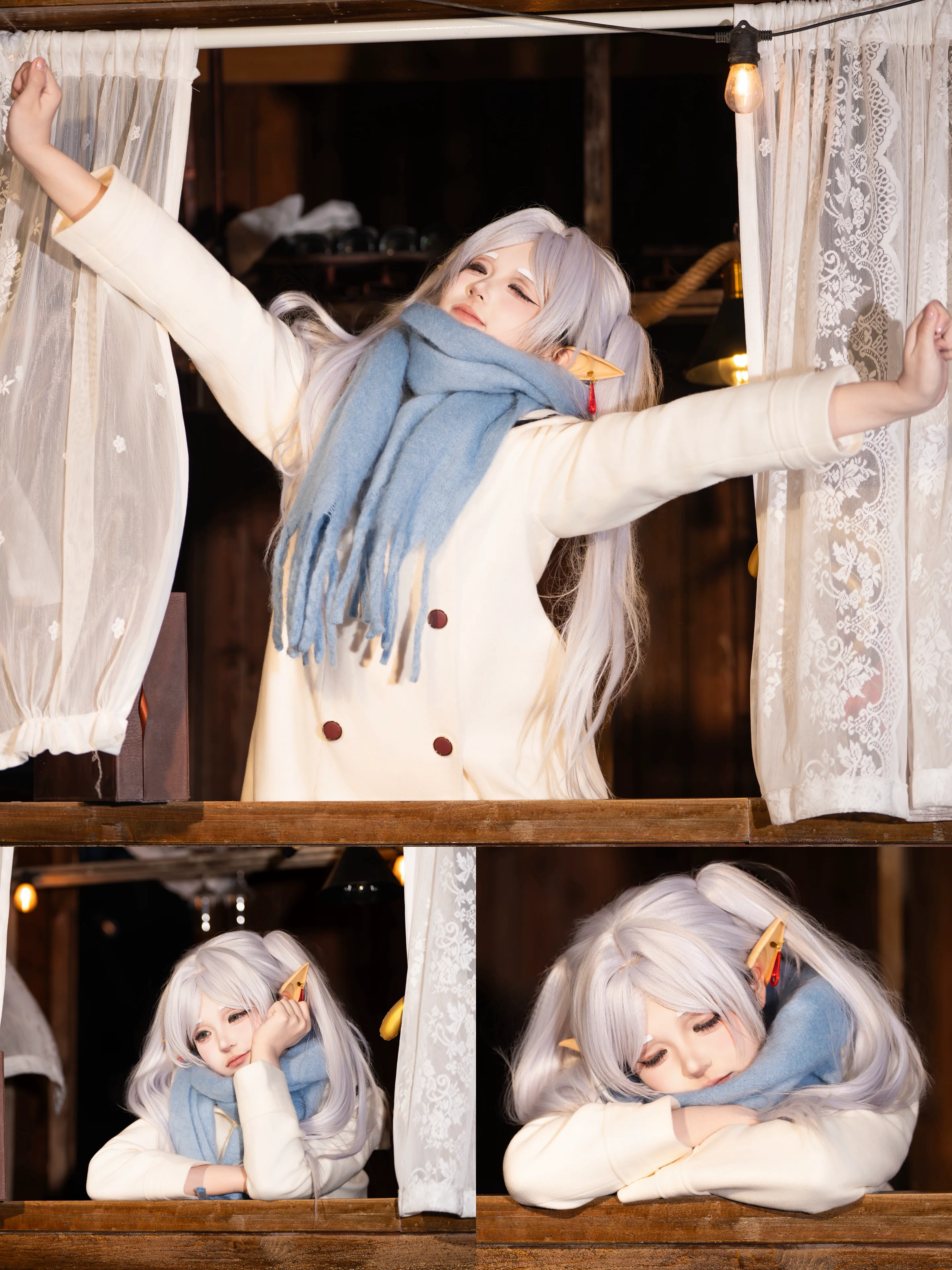 【フリーレン コスプレ】葬送のフリーレン、雪夜の激かわな眠気 - 1 枚目