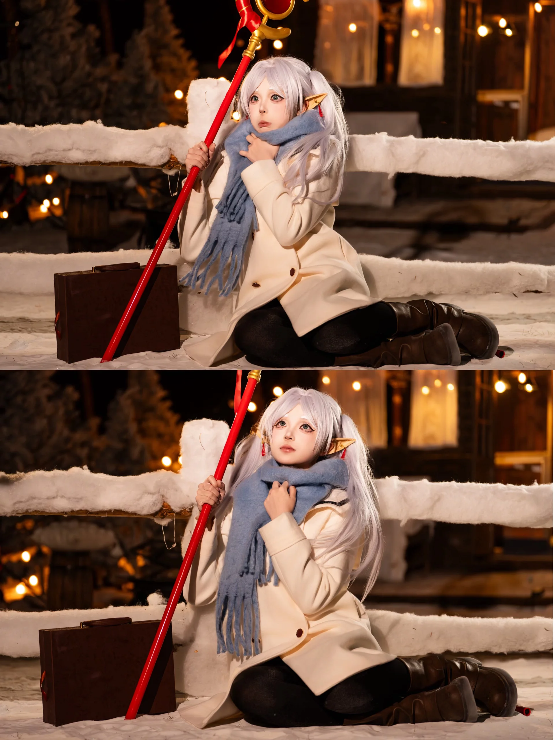 【フリーレン コスプレ】葬送のフリーレン、雪夜の激かわな眠気 - 3 枚目