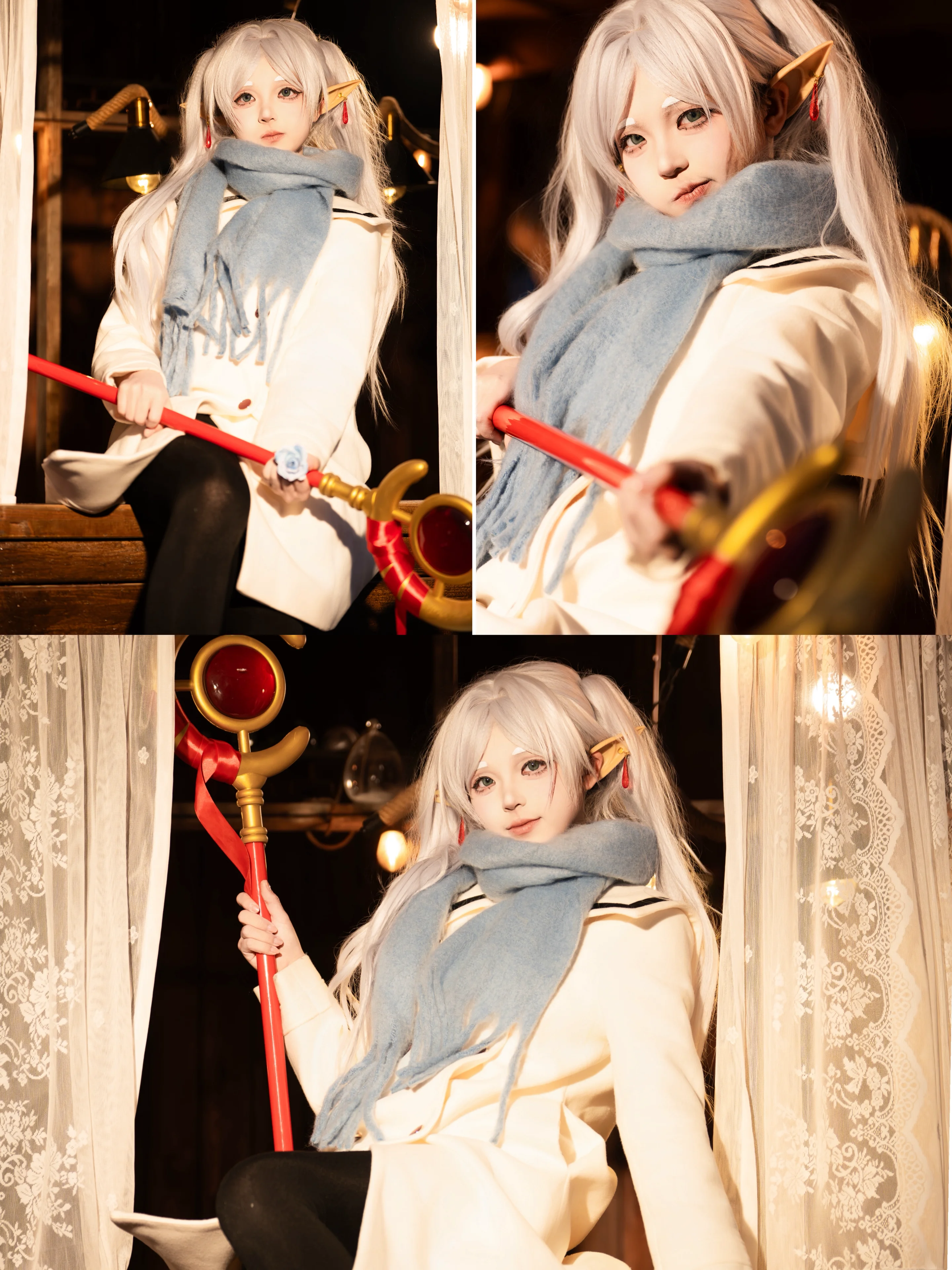 【フリーレン コスプレ】葬送のフリーレン、雪夜の激かわな眠気 - 5 枚目