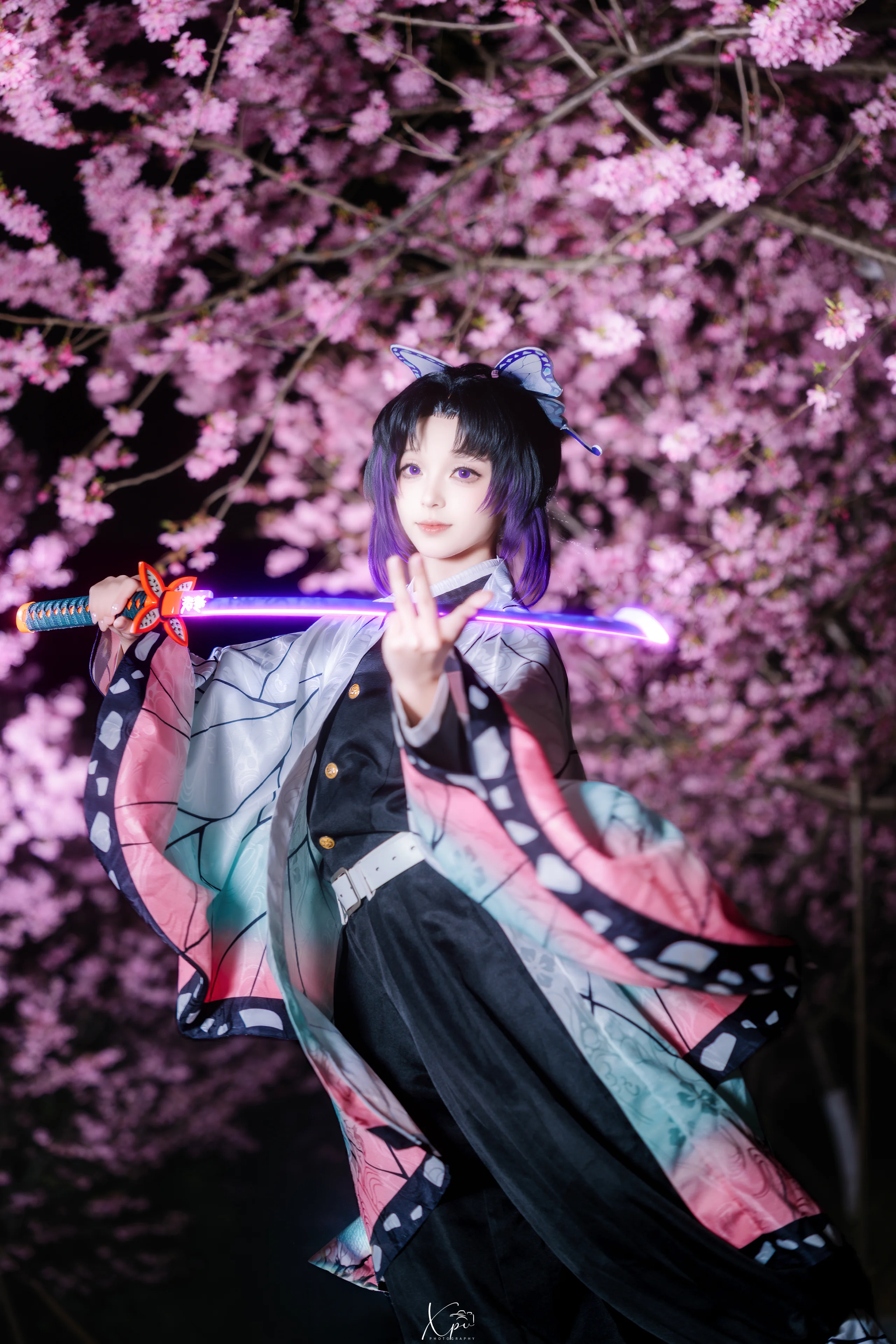 【蝴蝶忍cos】鬼灭之刃虫柱的夜樱与蝶 - 第 2 张
