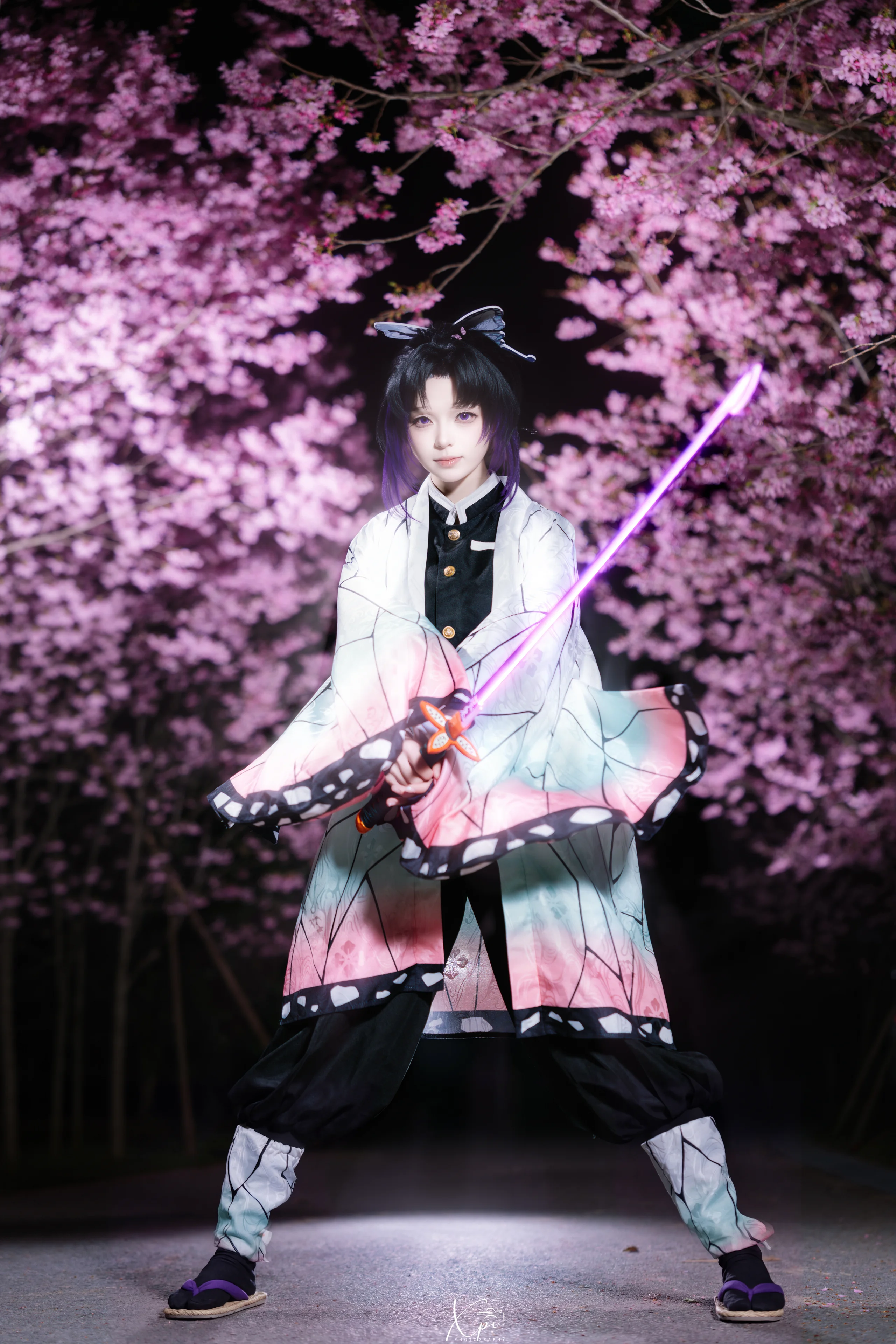 【蝴蝶忍cos】鬼灭之刃虫柱的夜樱与蝶
