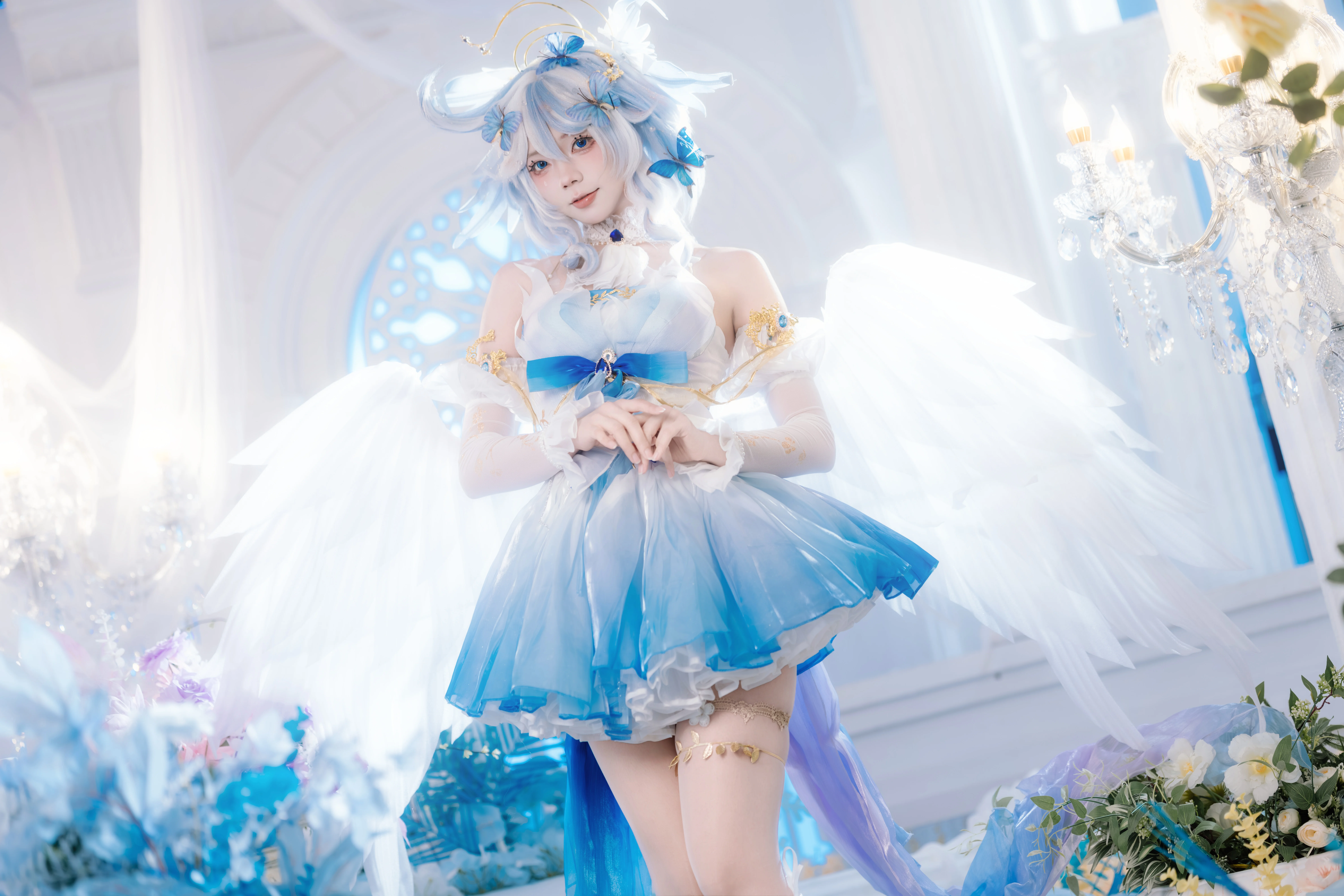 【芙卡洛斯cos】原神水神，在水晶与花海间的定格