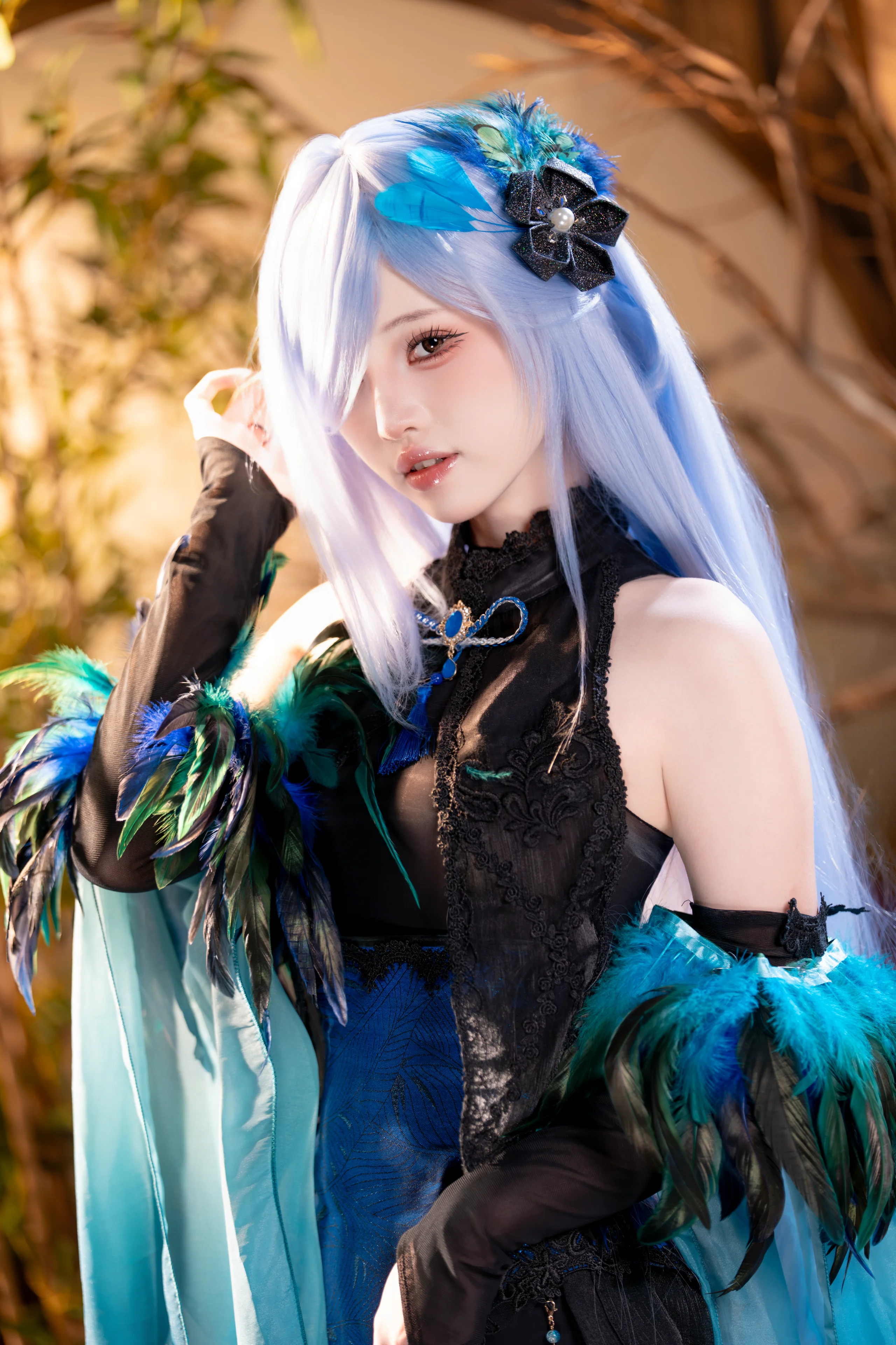 【碧蓝航线彰武cos】青翎入画，竹林庭院里的静谧瞬间 - 第 3 张