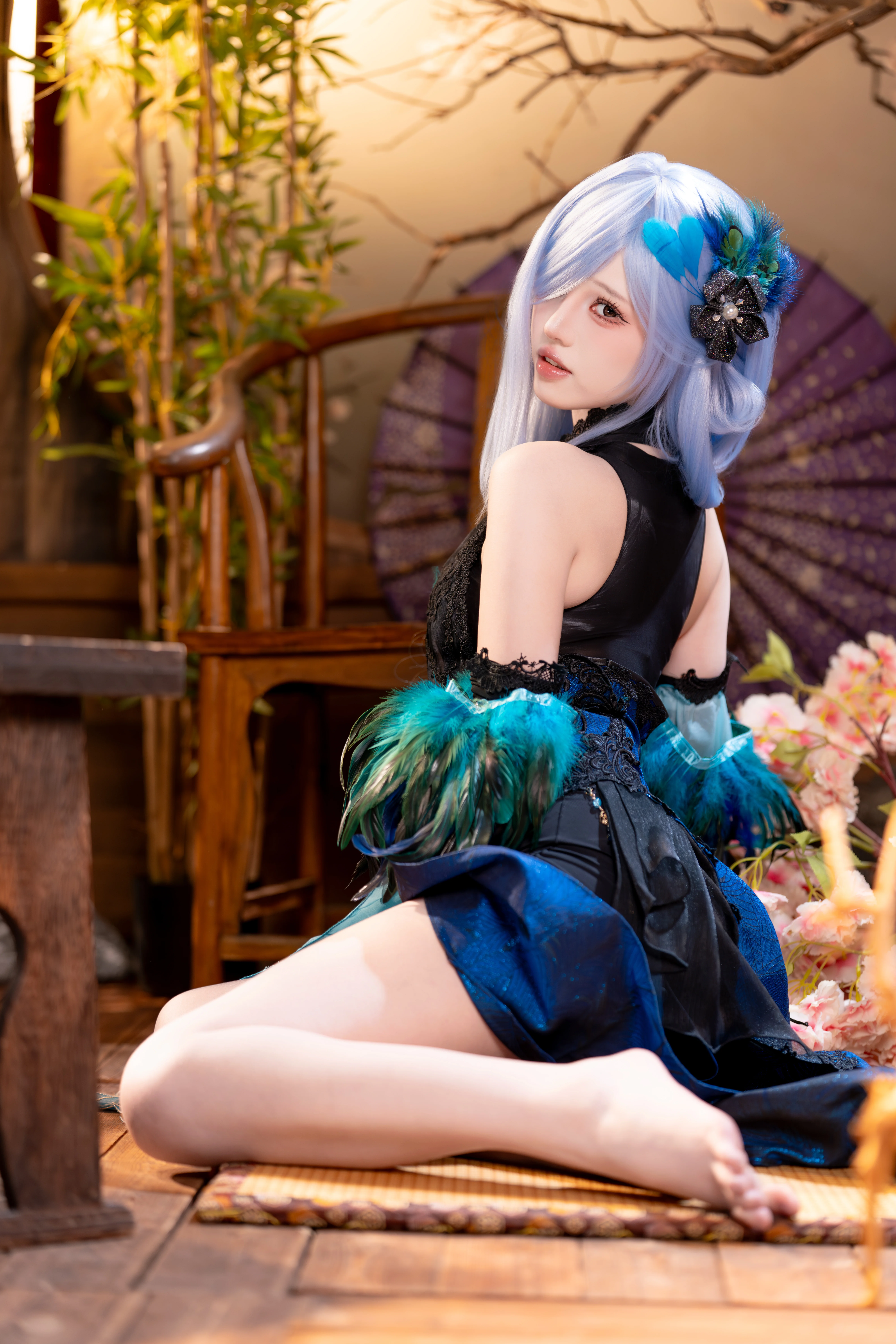 【碧蓝航线彰武cos】青翎入画，竹林庭院里的静谧瞬间 - 第 5 张