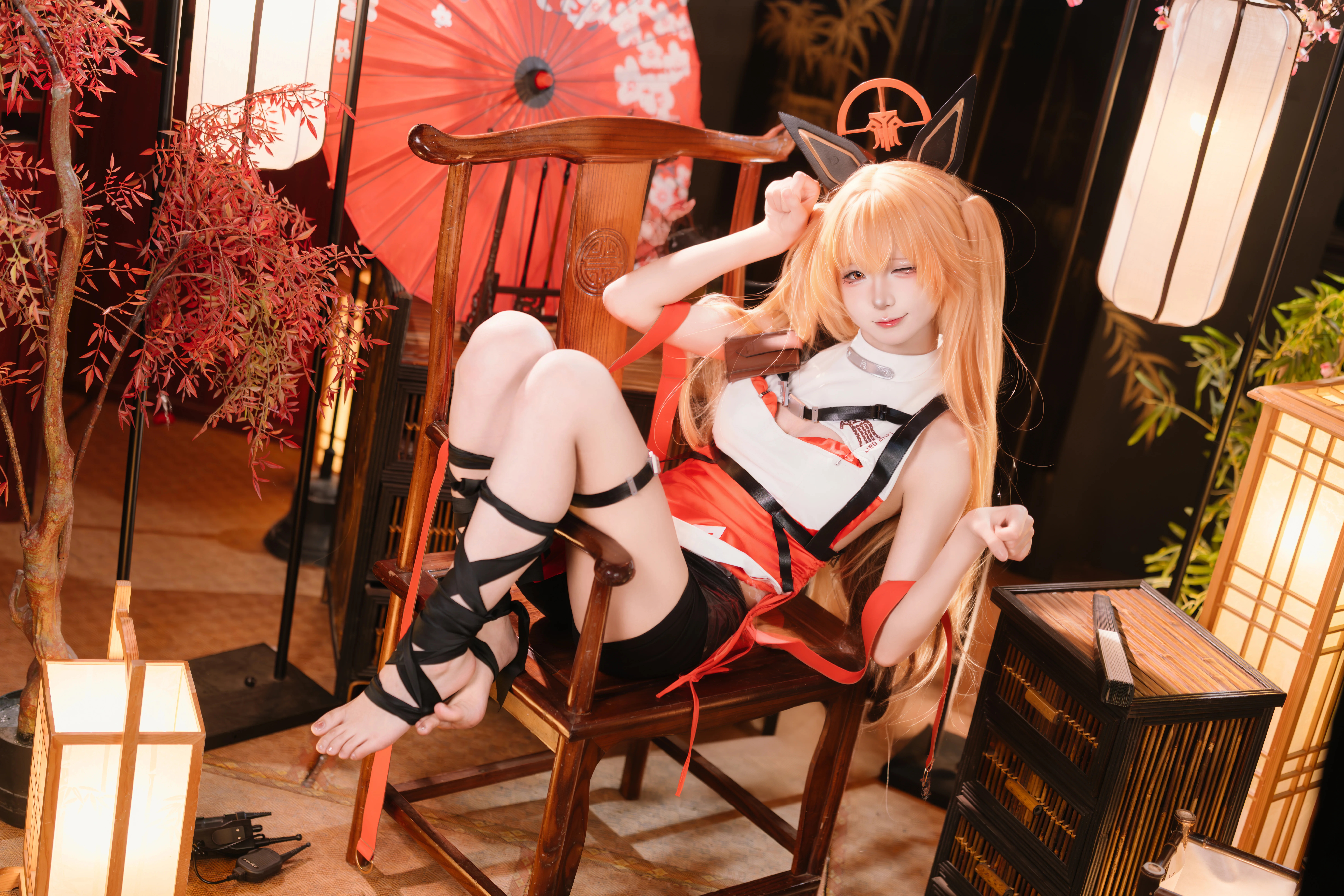 【婴宁cos】繁花盛开的月下，还原胜利女神nikke的灵动温柔 - 第 5 张