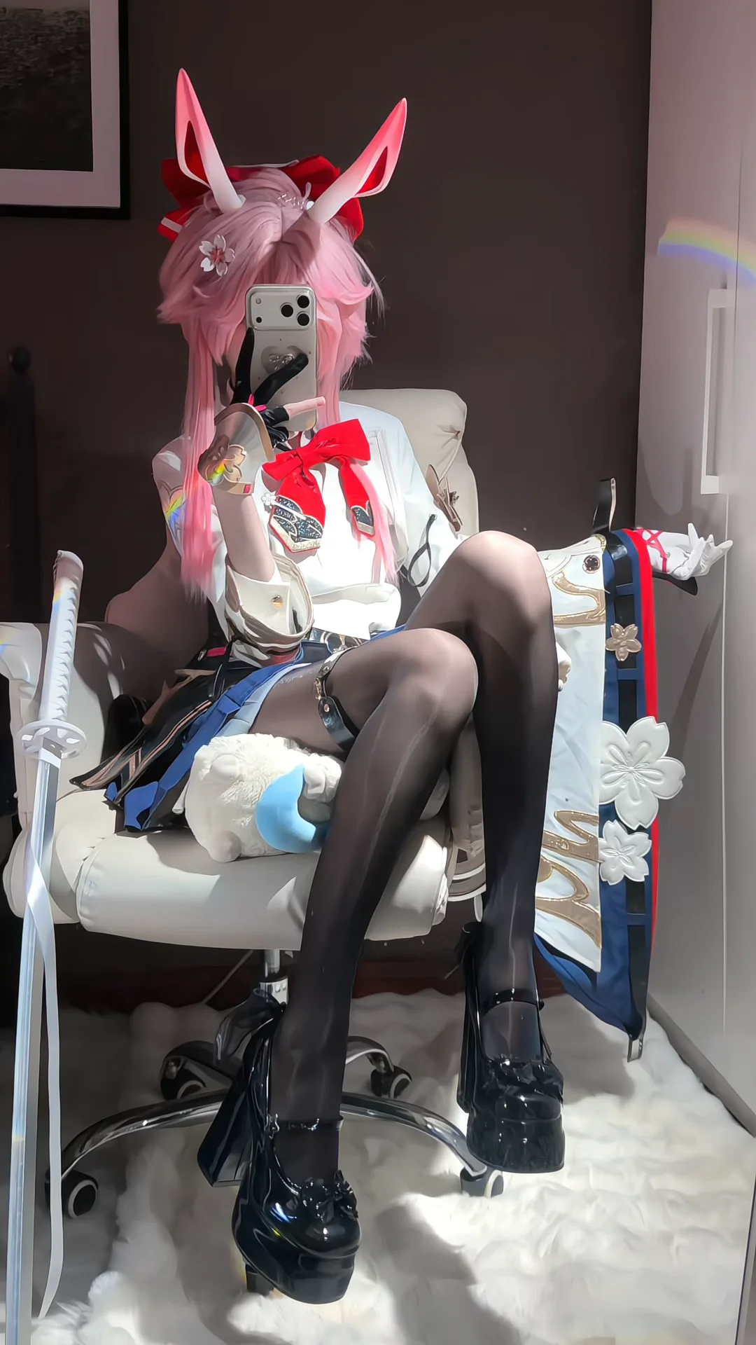 【緋英cos】崩壞星穹鐵道里的粉色兔耳，細節控的賽博試衣 - 第 5 張