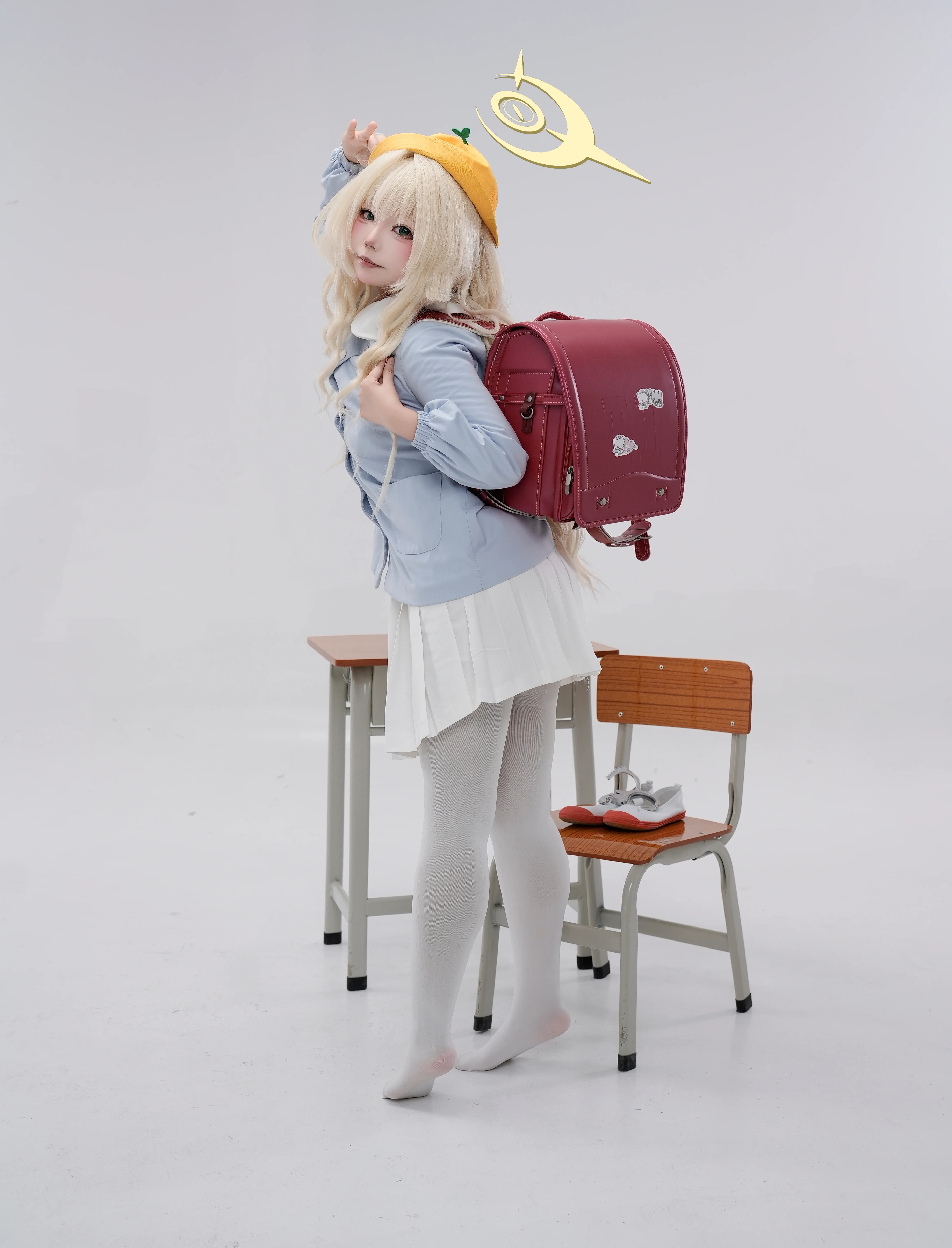 【笑面教授cos】蔚蓝档案白棚校园风人像记录