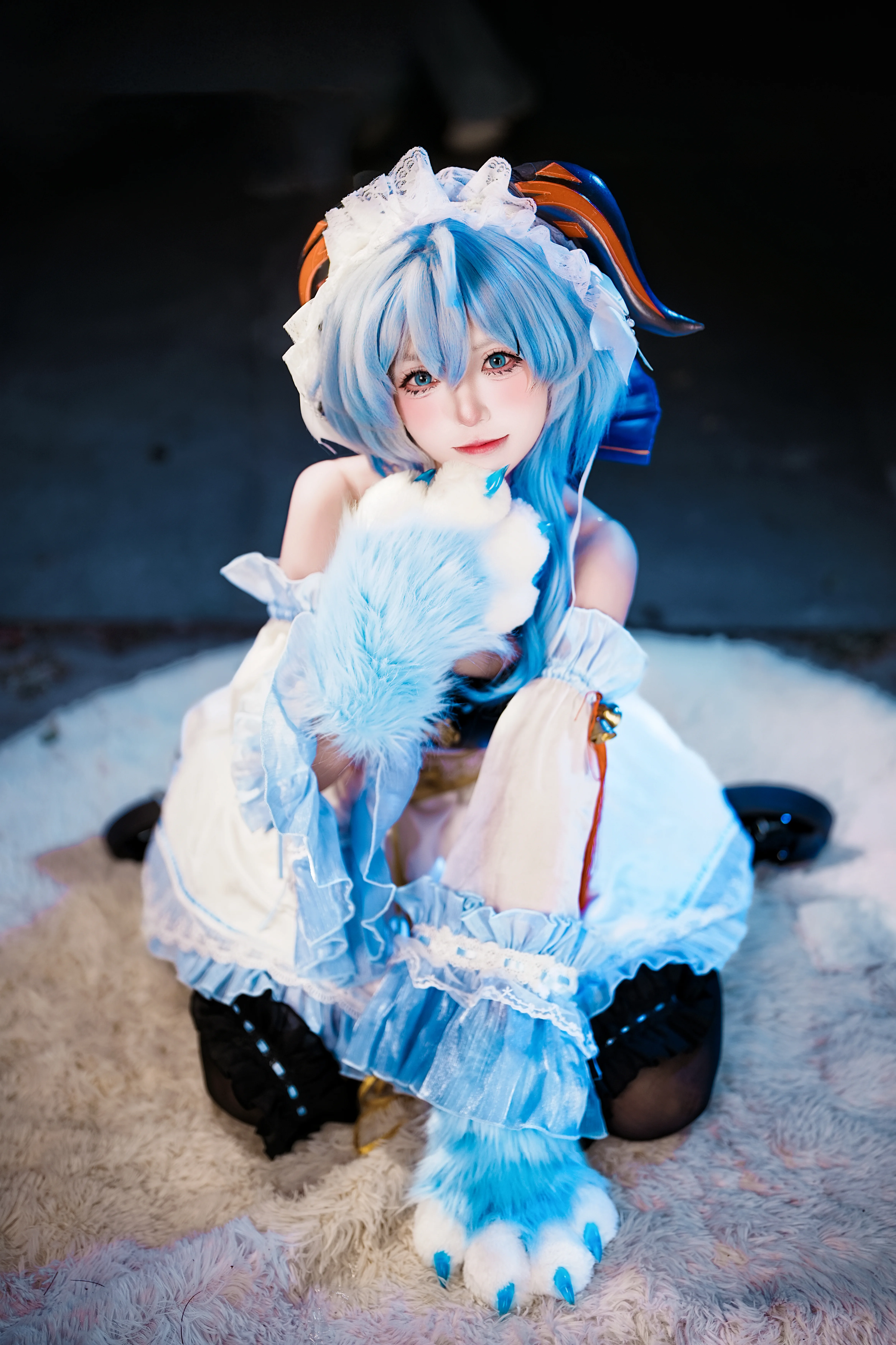 【甘雨cos】原神角色新造型，在清冷中融入女仆装的甜美 - 第4张
