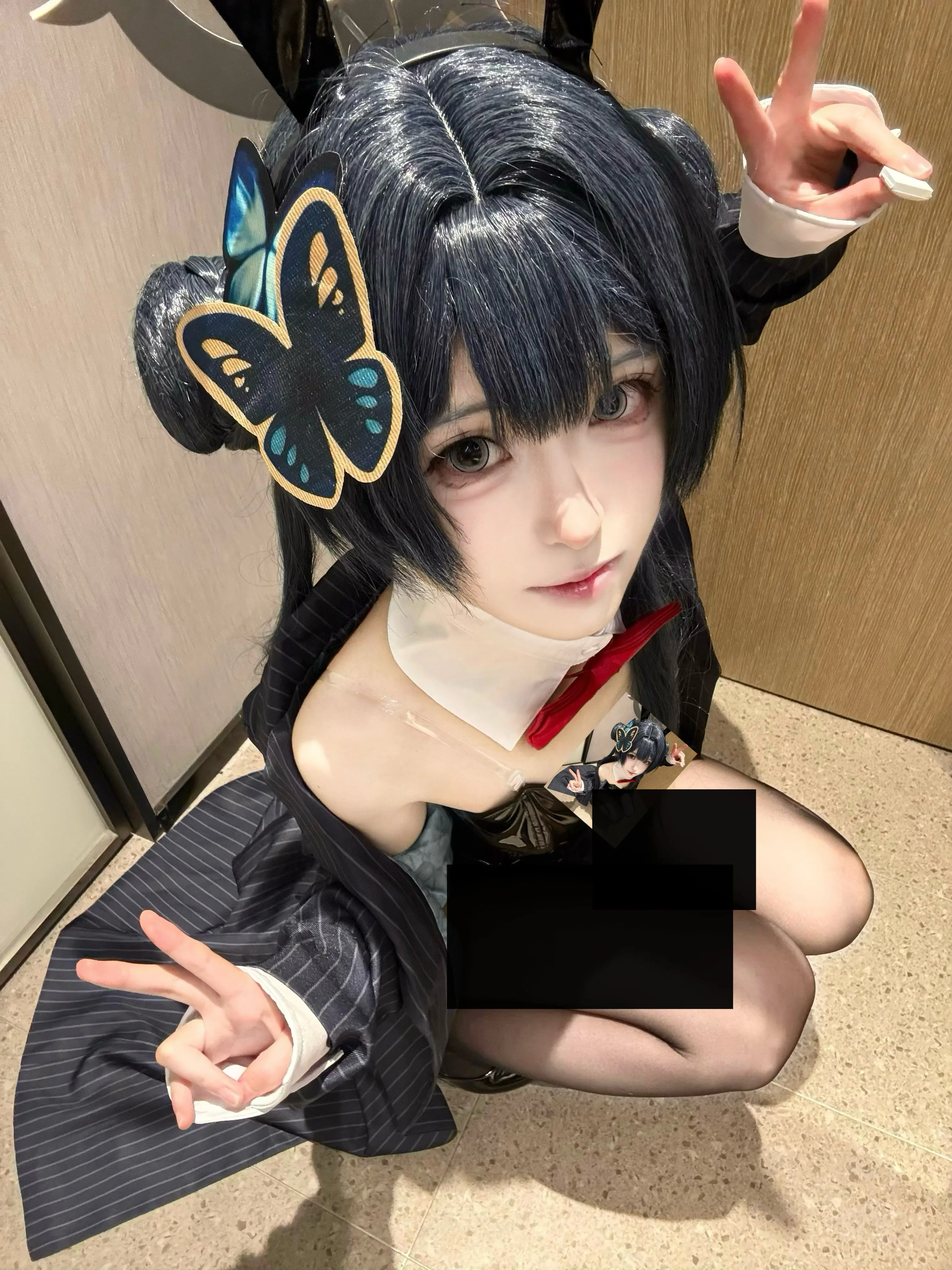 【龙华妃咲cos】蔚蓝档案兔女郎造型，细节还原到位 - 第 1 张