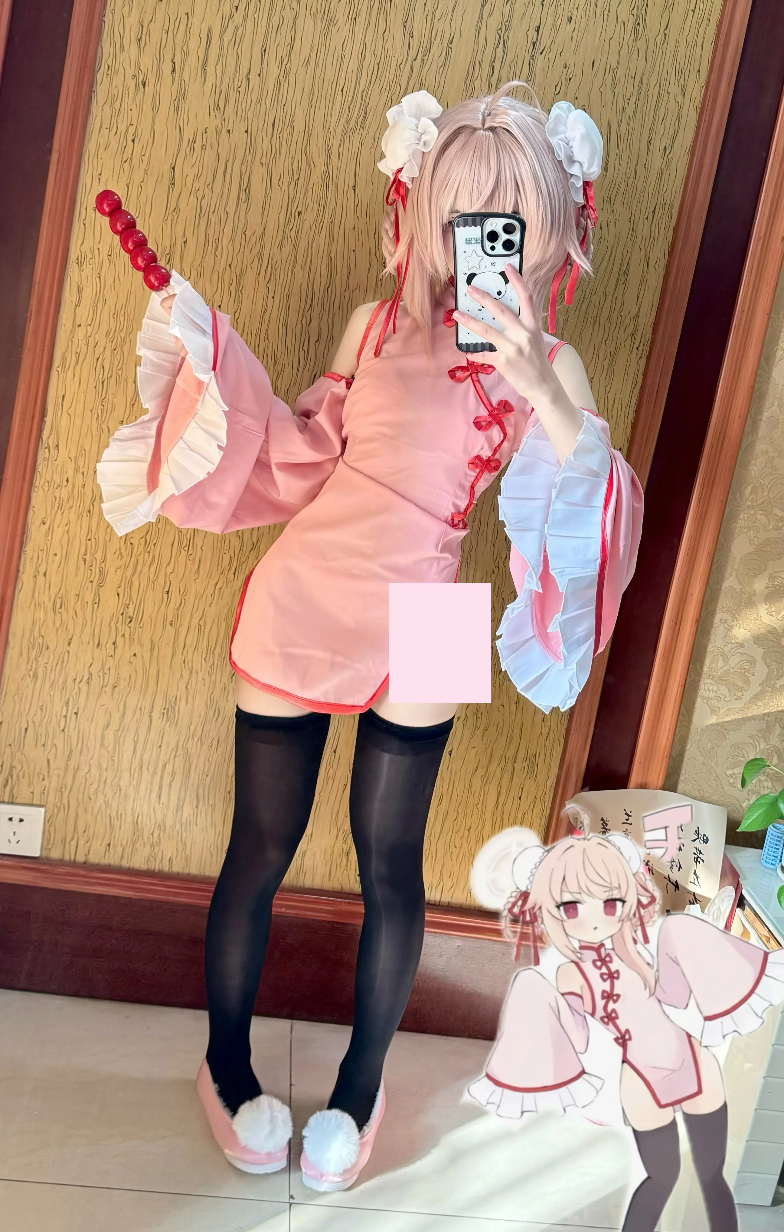 【柚鸟夏cos】蔚蓝档案里的粉嫩旗袍小夏 - 第 2 张