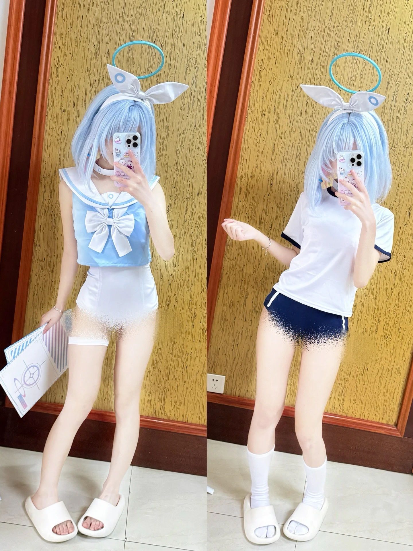 【阿罗娜cos】蔚蓝档案泳装版，攻击你的石头啦 - 第 1 张