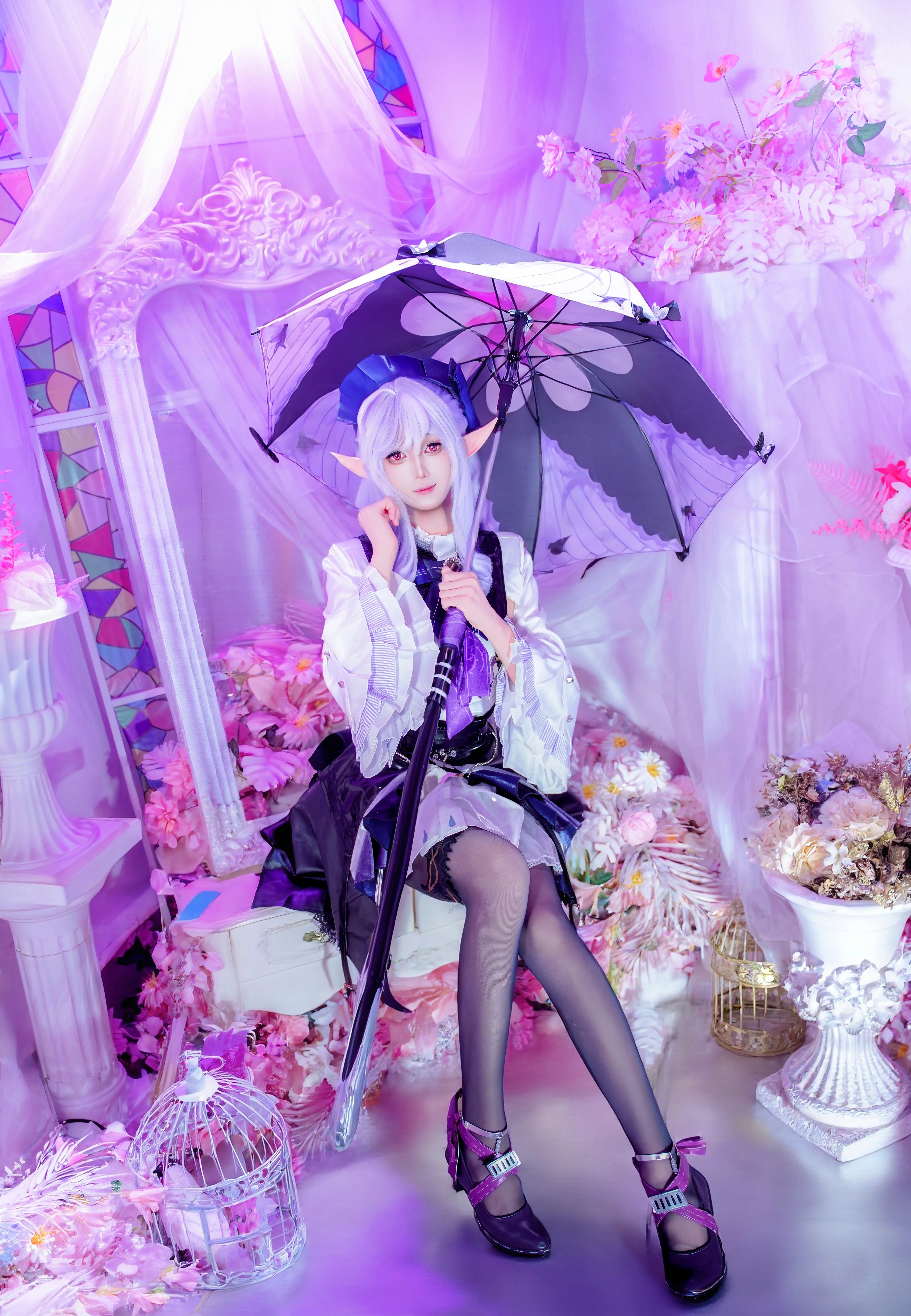 【薇薇安cos】紫色梦幻布景中的精灵少女 - 第 5 张