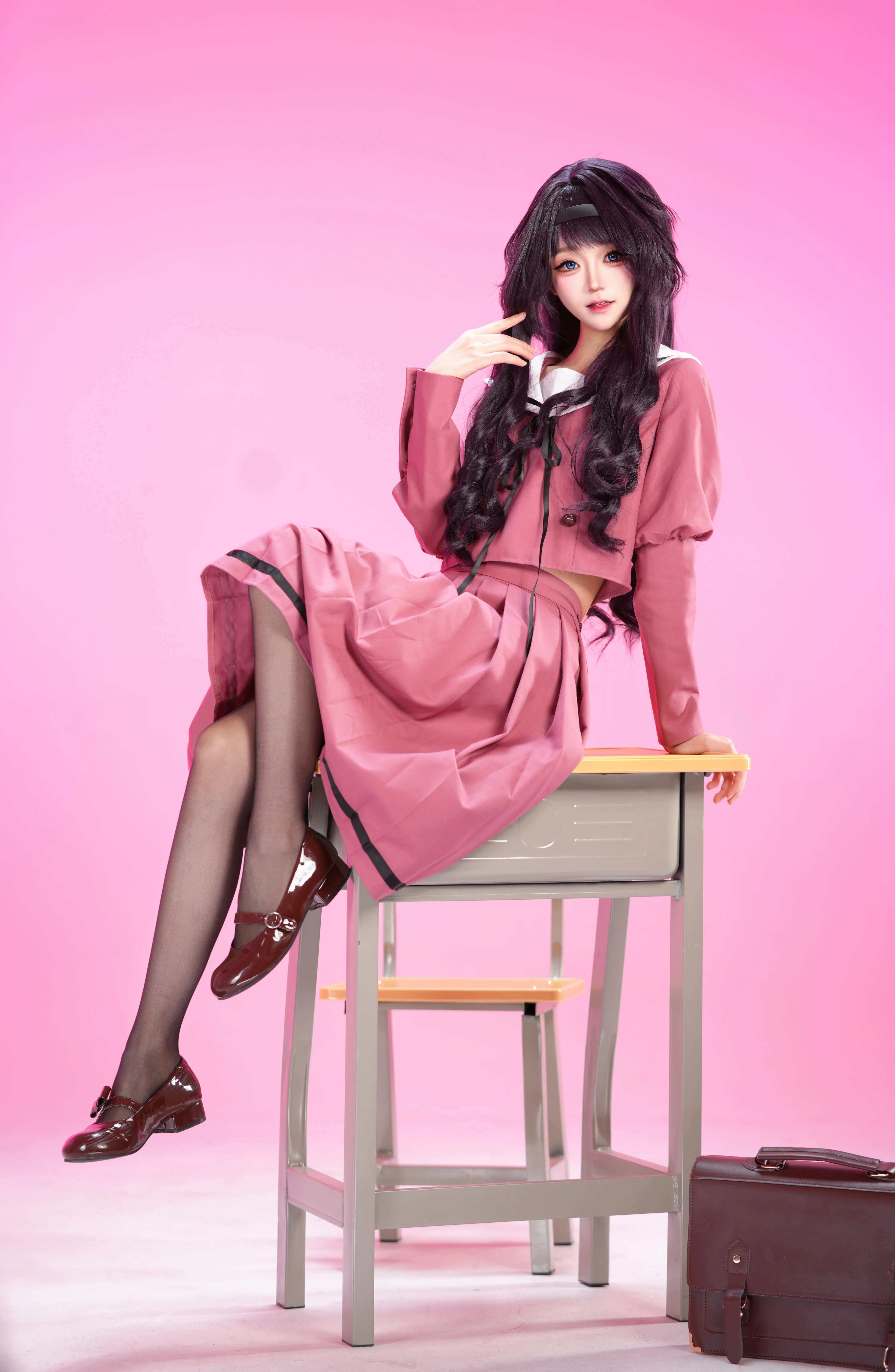 粉色水手服的校园感cosplay摄影分享 - 第 2 张