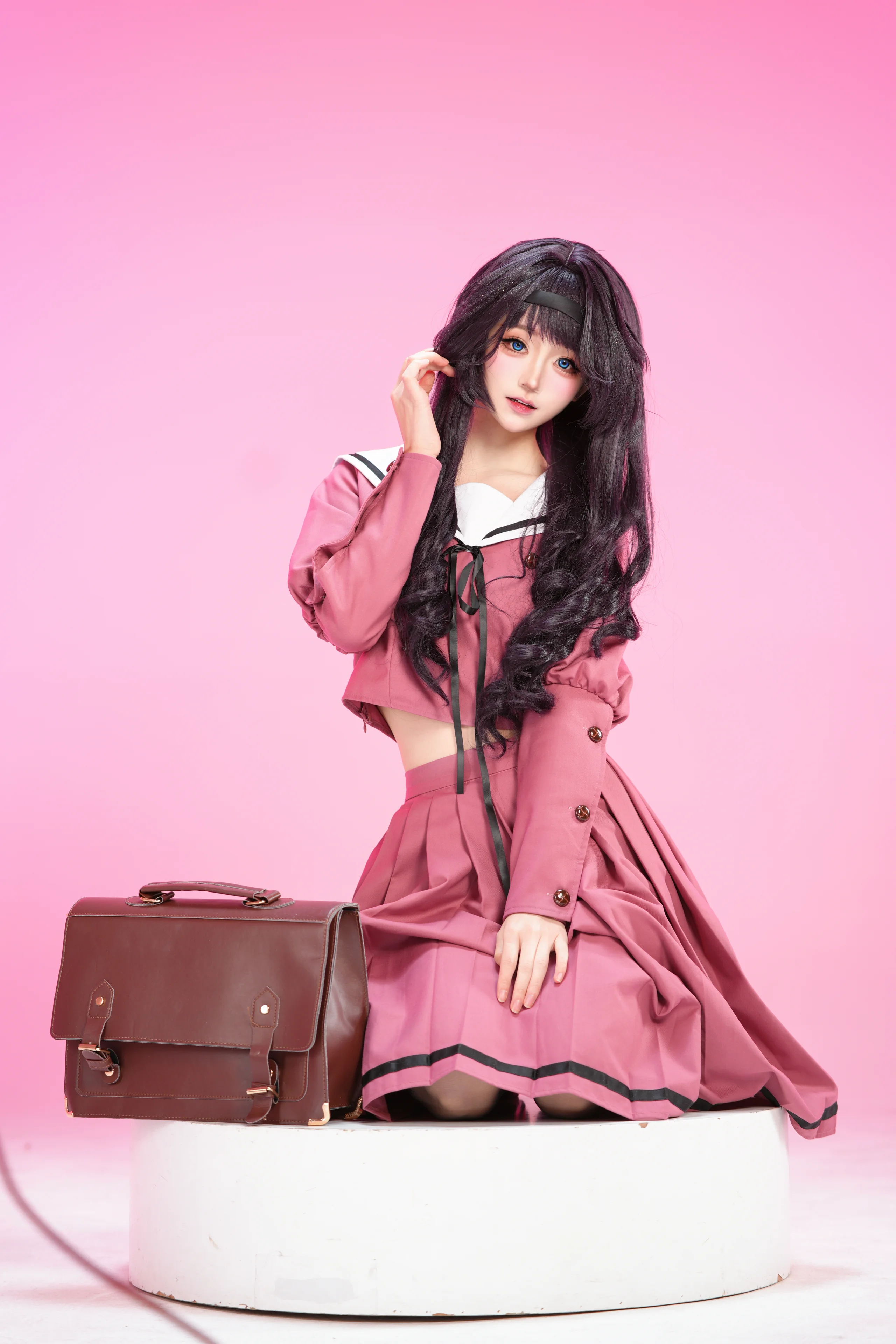 粉色水手服的校园感cosplay摄影分享 - 第 3 张
