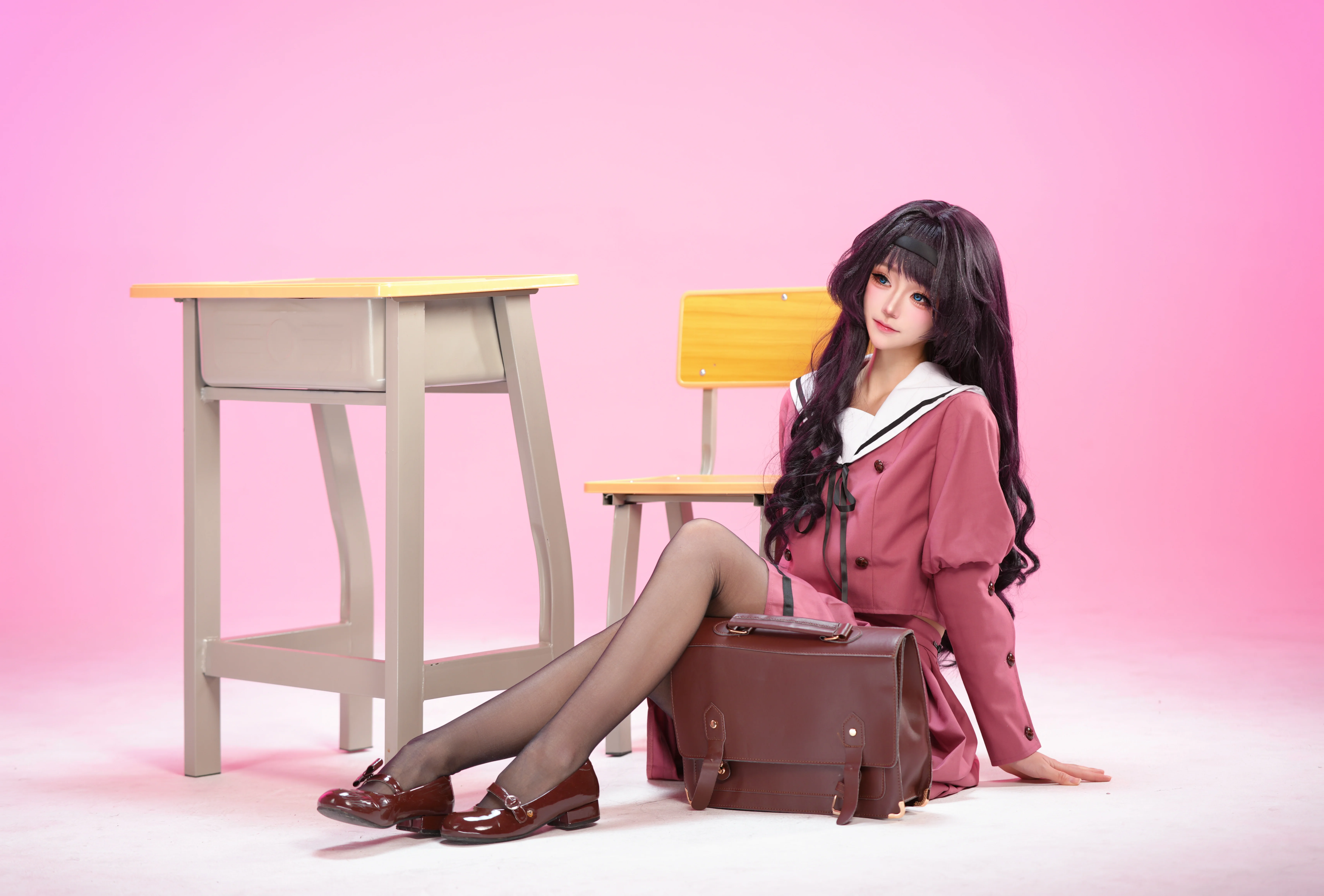 粉色水手服的校园感cosplay摄影分享 - 第 6 张