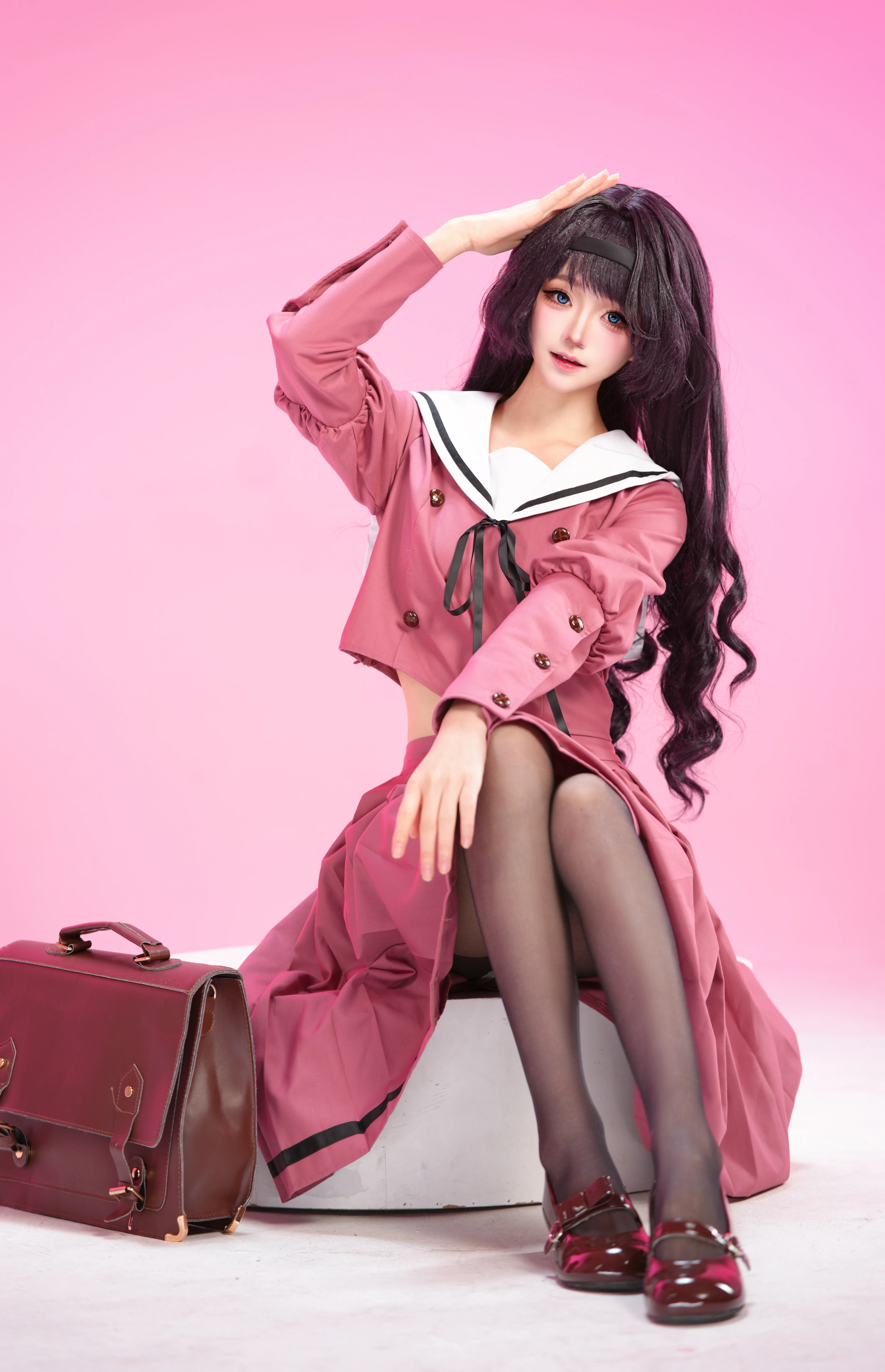 粉色水手服的校园感cosplay摄影分享 - 第 8 张