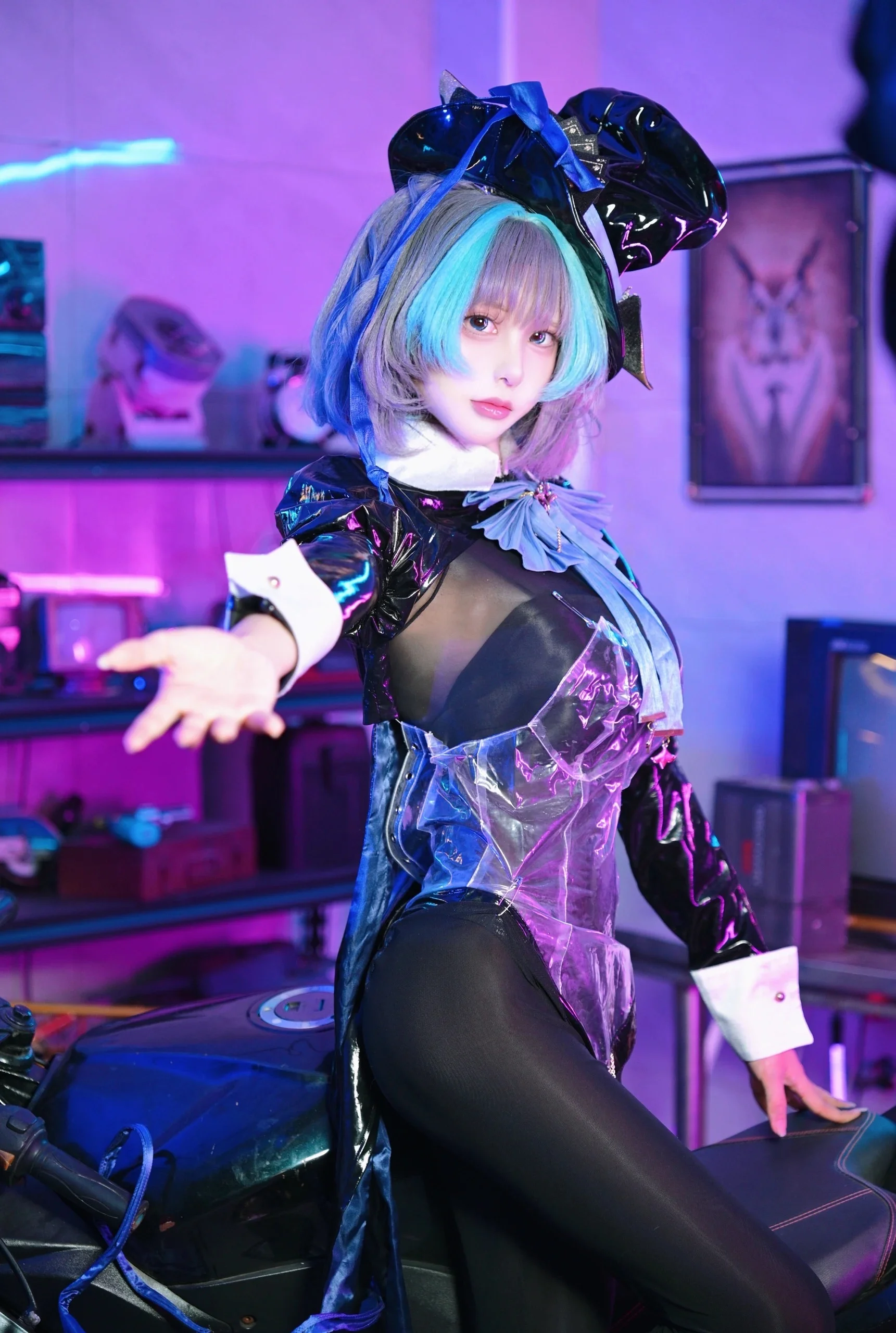 【柴郡cos】碧蓝航线9周年，霓虹灯下的魔女时刻 - 第 2 张