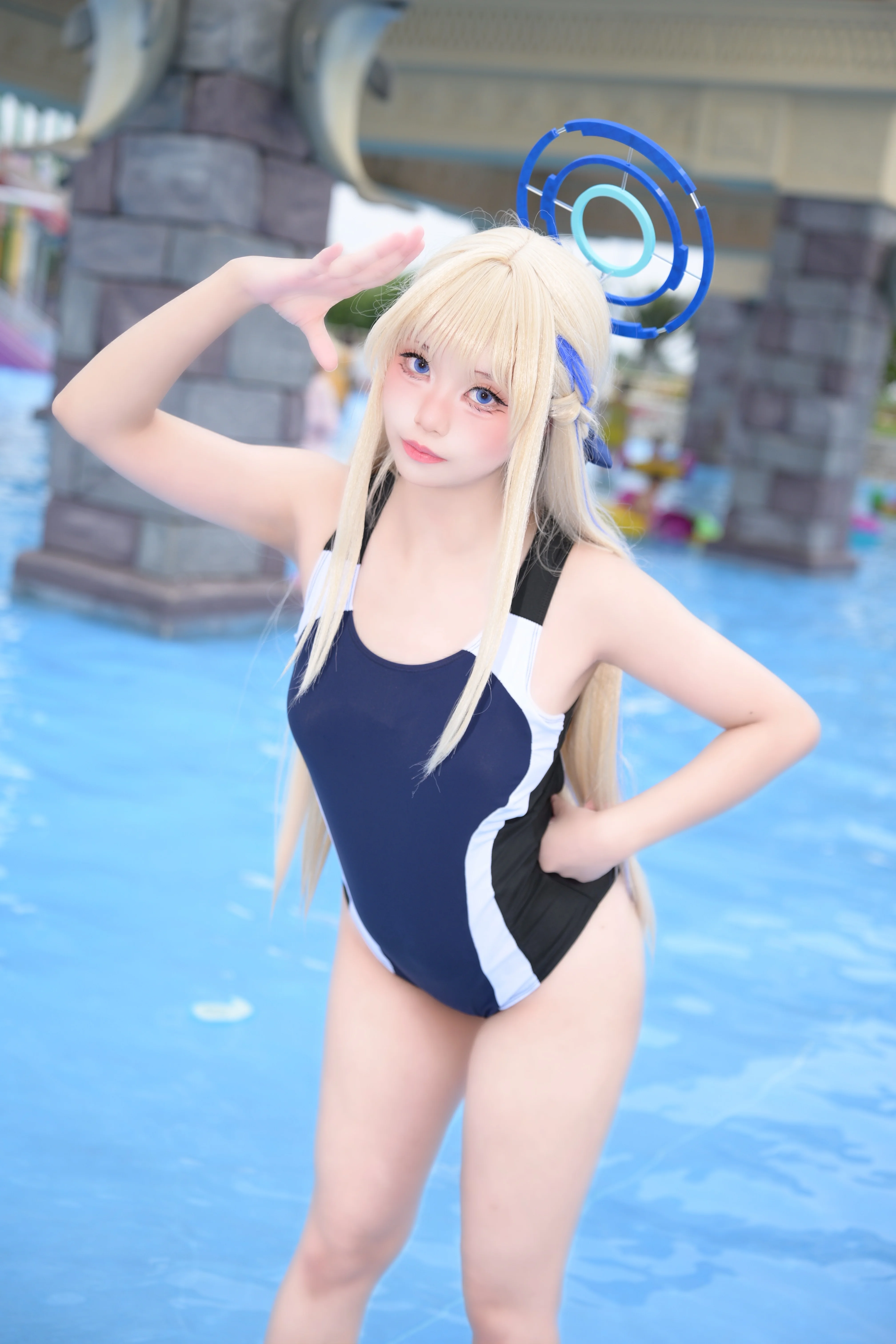 【飛鳥馬トキ コスプレ】ブルーアーカイブ 清夏楽園のプール撮影記録 - 2 枚目