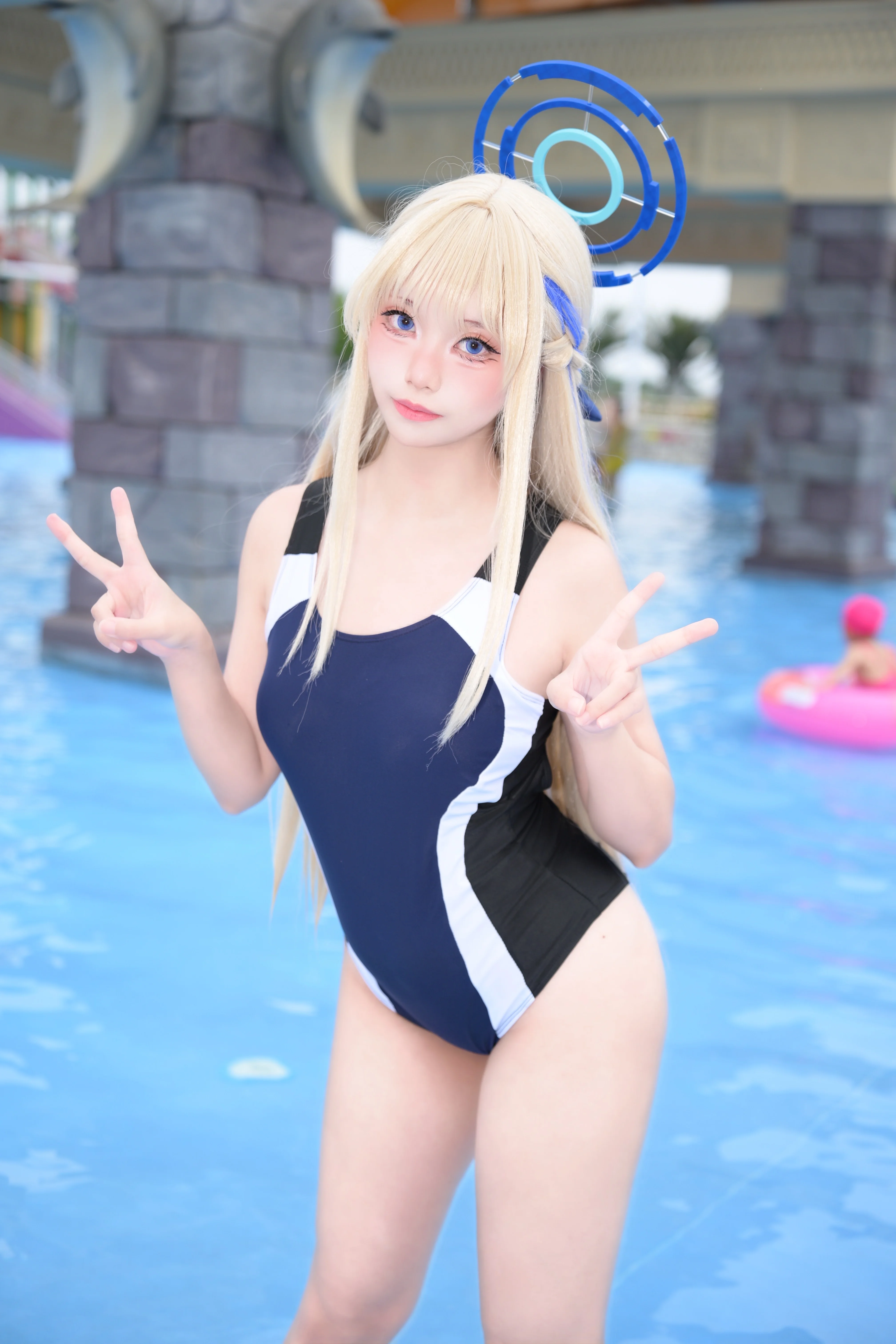 【飛鳥馬トキ コスプレ】ブルーアーカイブ 清夏楽園のプール撮影記録 - 3 枚目