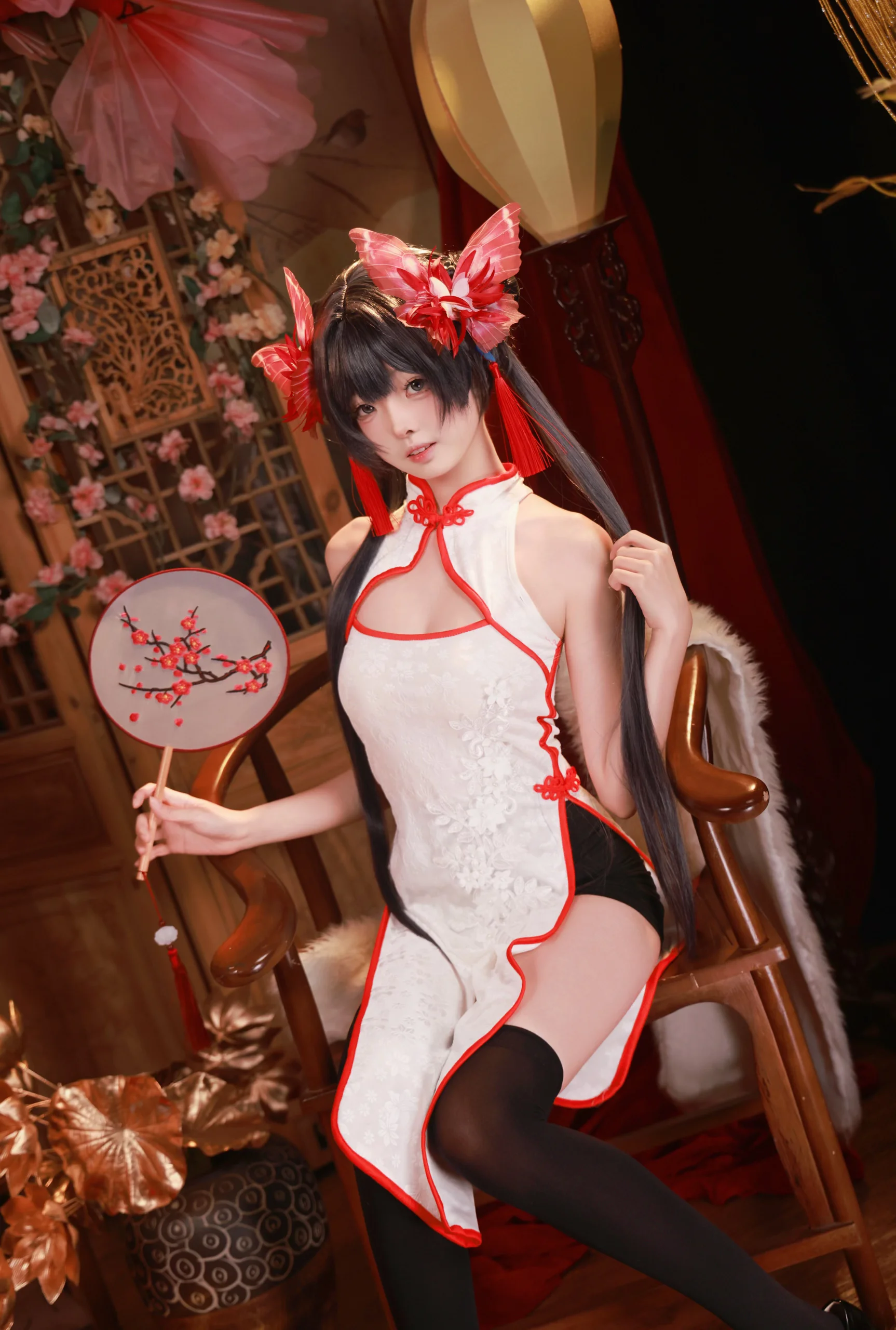[Misaki cosplay] Blue Archive Lunar New Year Qipao, Full of Red and White New Year Vibe