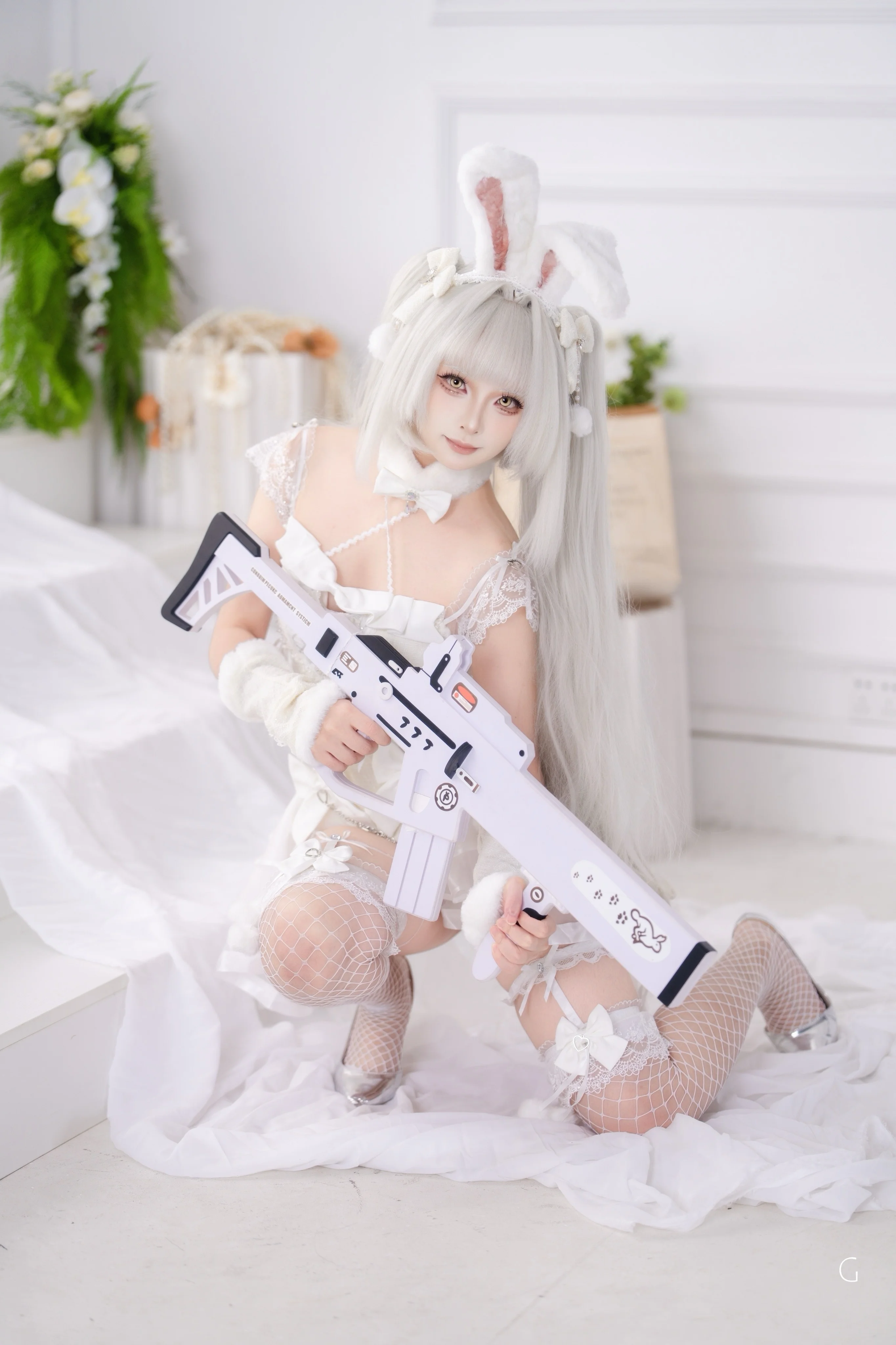 【白兔布兰儿cos】妮姬中的纯白幸运兔兔 - 第5张