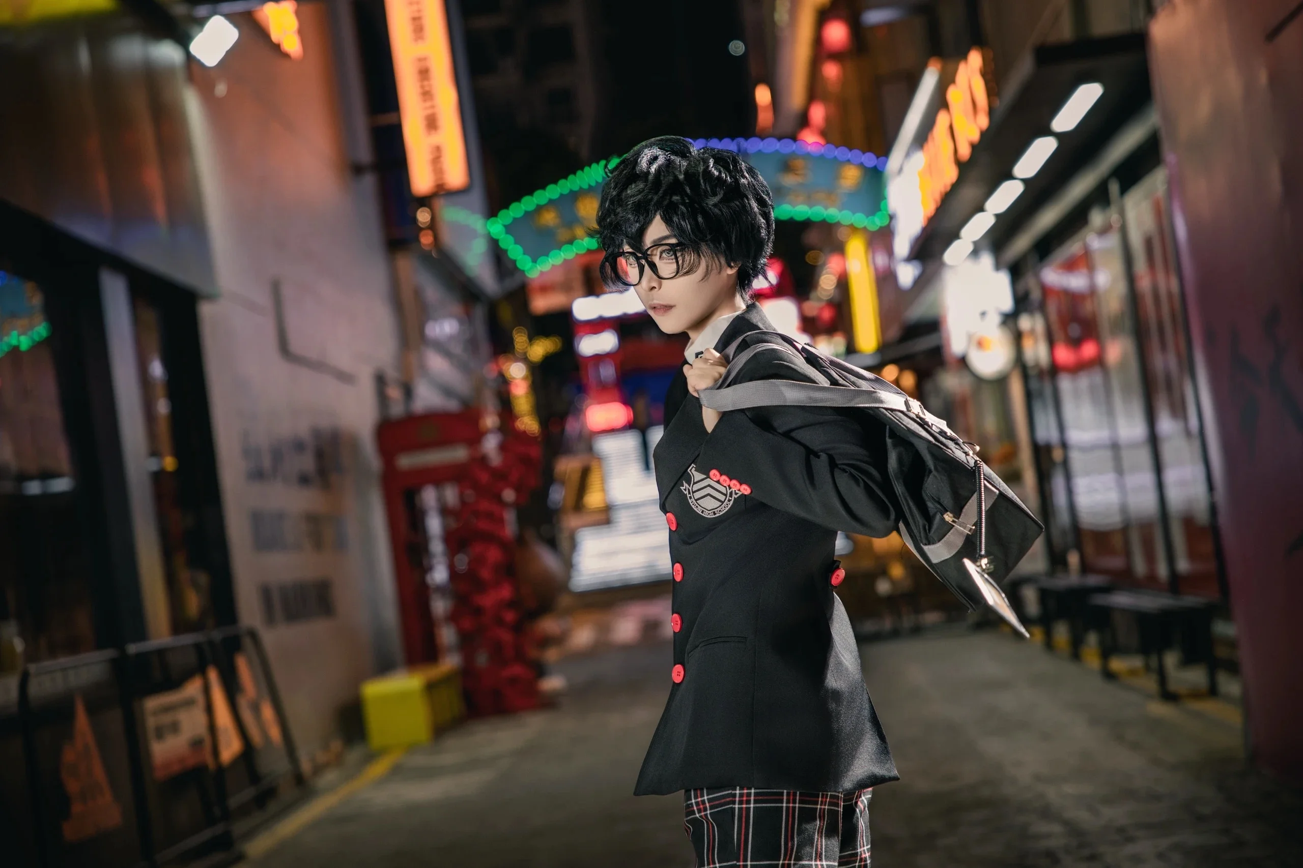 【雨宫莲cos】P5R的午夜街头，与双叶共赴都市的夜色 - 第2张