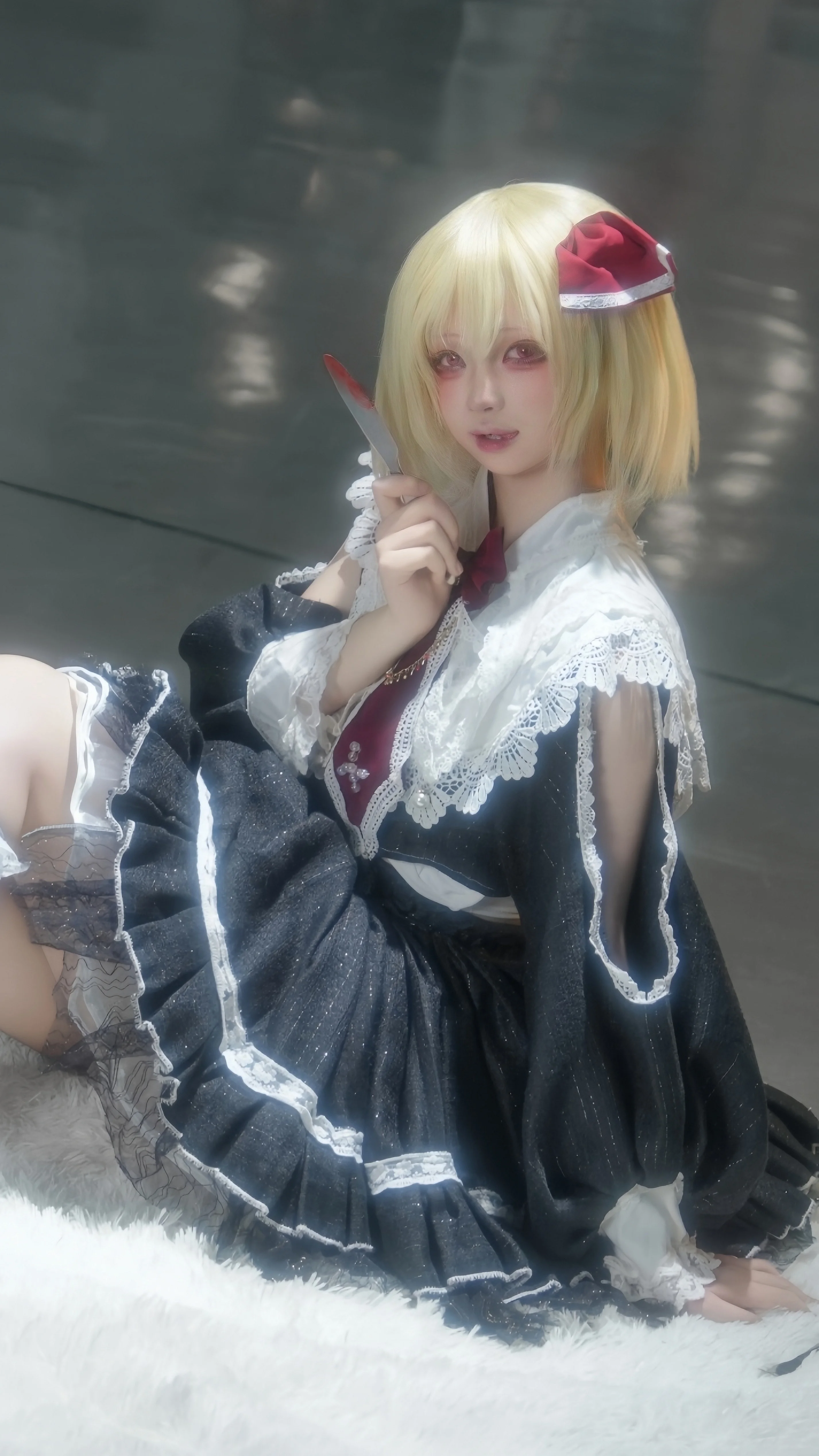 [Rumia cosplay] The Dark Night Little Pixie in Touhou Project: Bringing a Real Knife to Eat You Today
