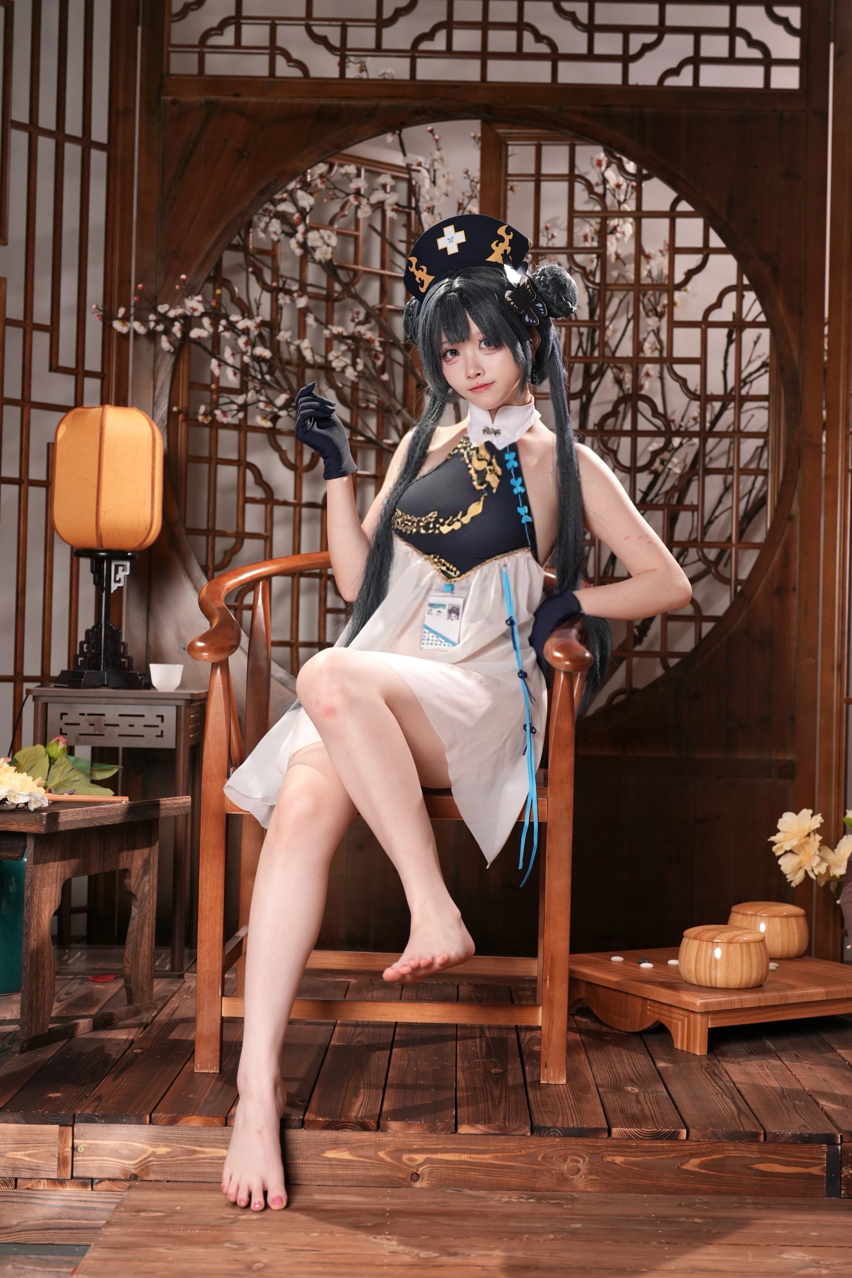 【龙华妃咲cos】蔚蓝档案里的旗袍与中式茶室